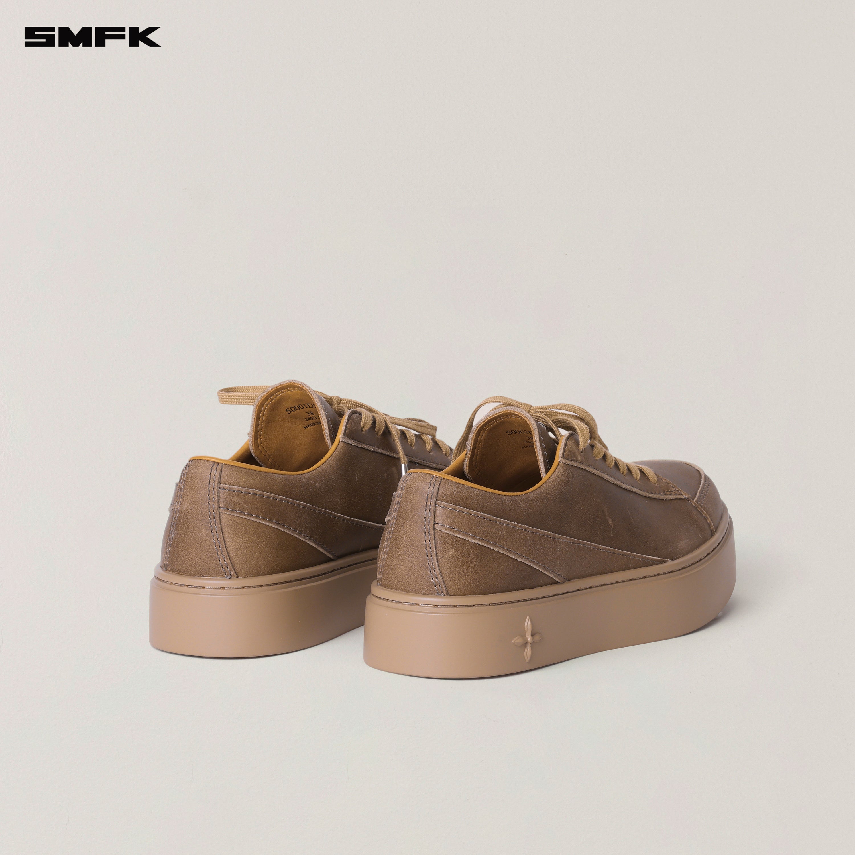 オリジンレザーローカットスニーカー マスタングブラウン