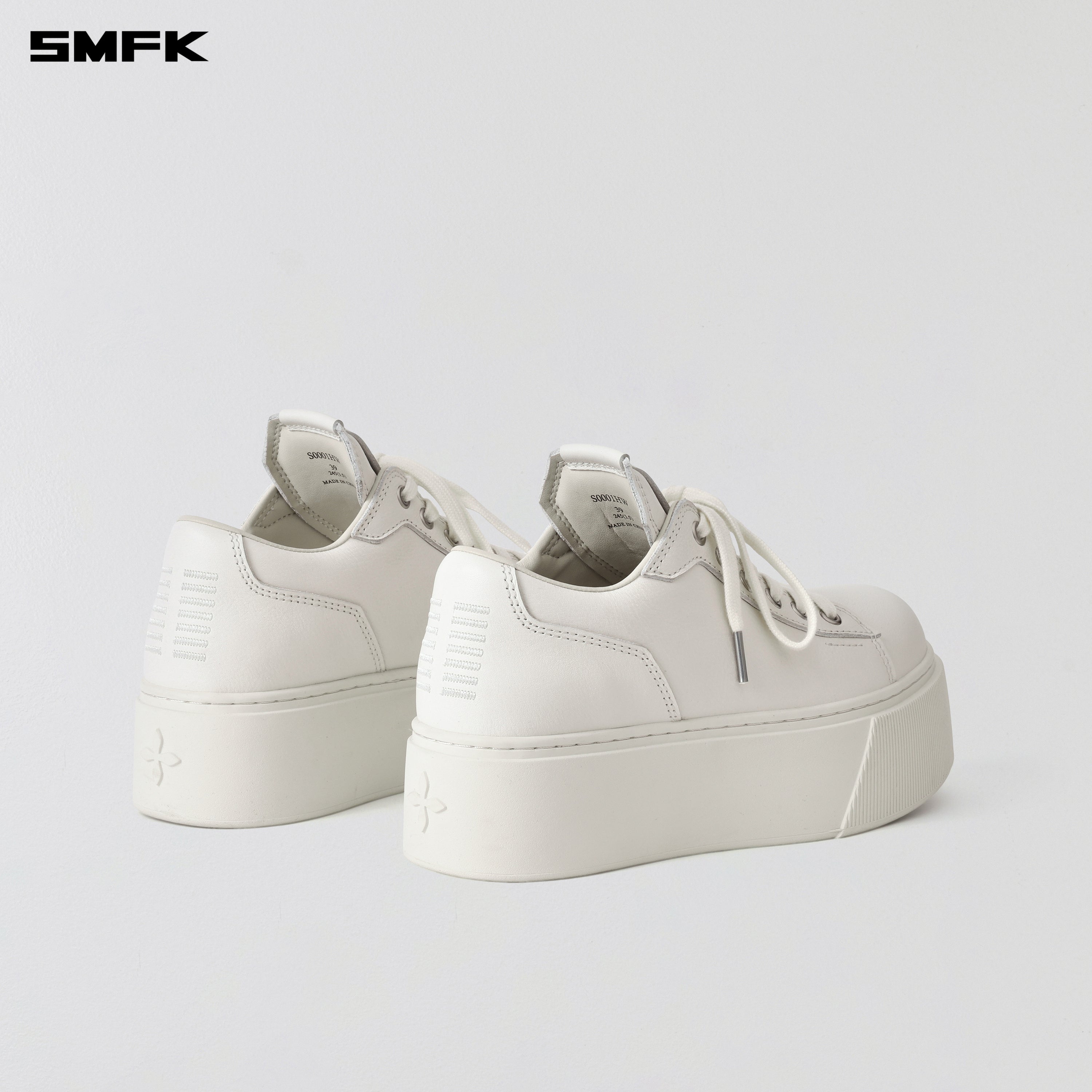 COMPASS MODE THICK LEATHER SNEAKER/COW LEATHER CLOUD WHITE