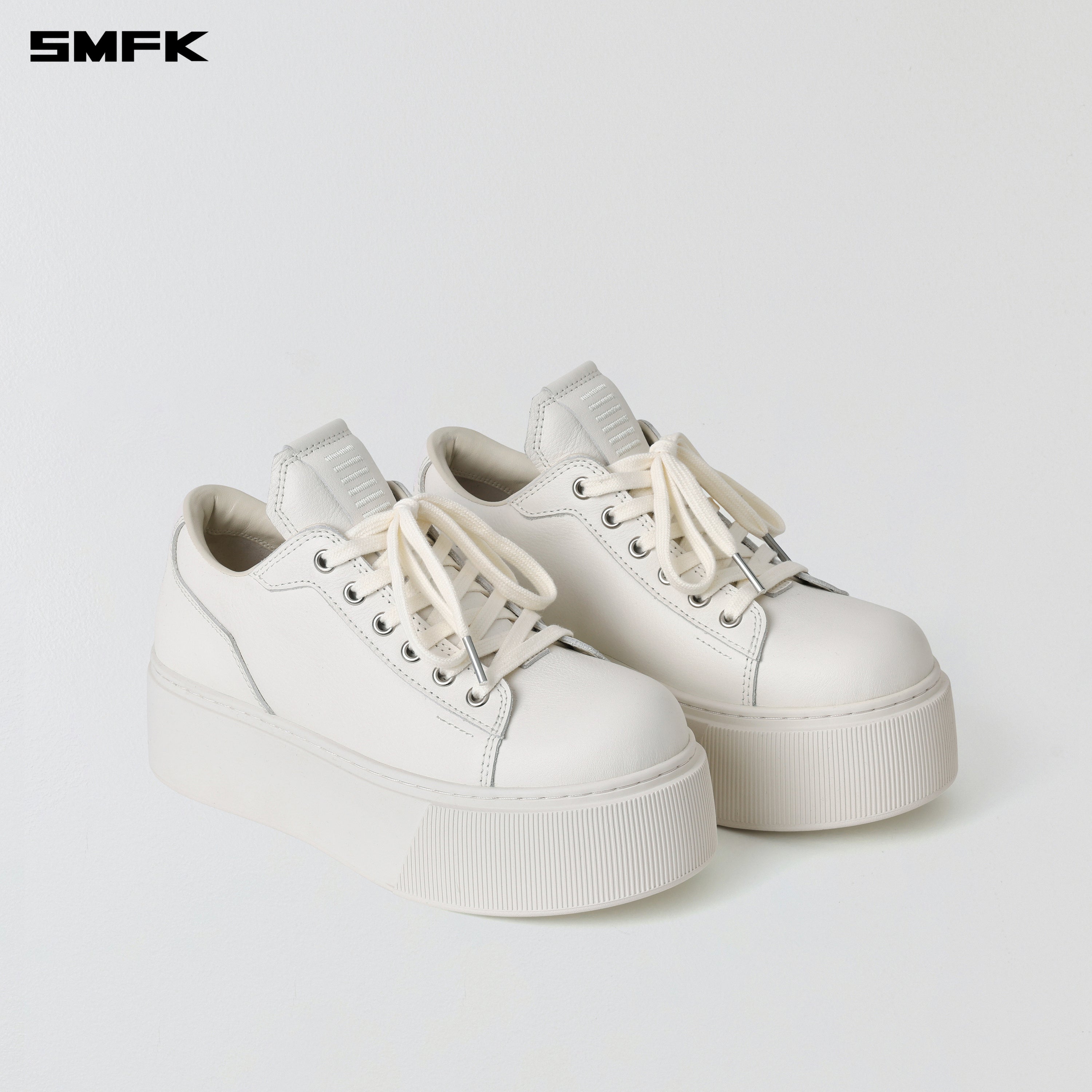 COMPASS MODE THICK LEATHER SNEAKER/COW LEATHER CLOUD WHITE