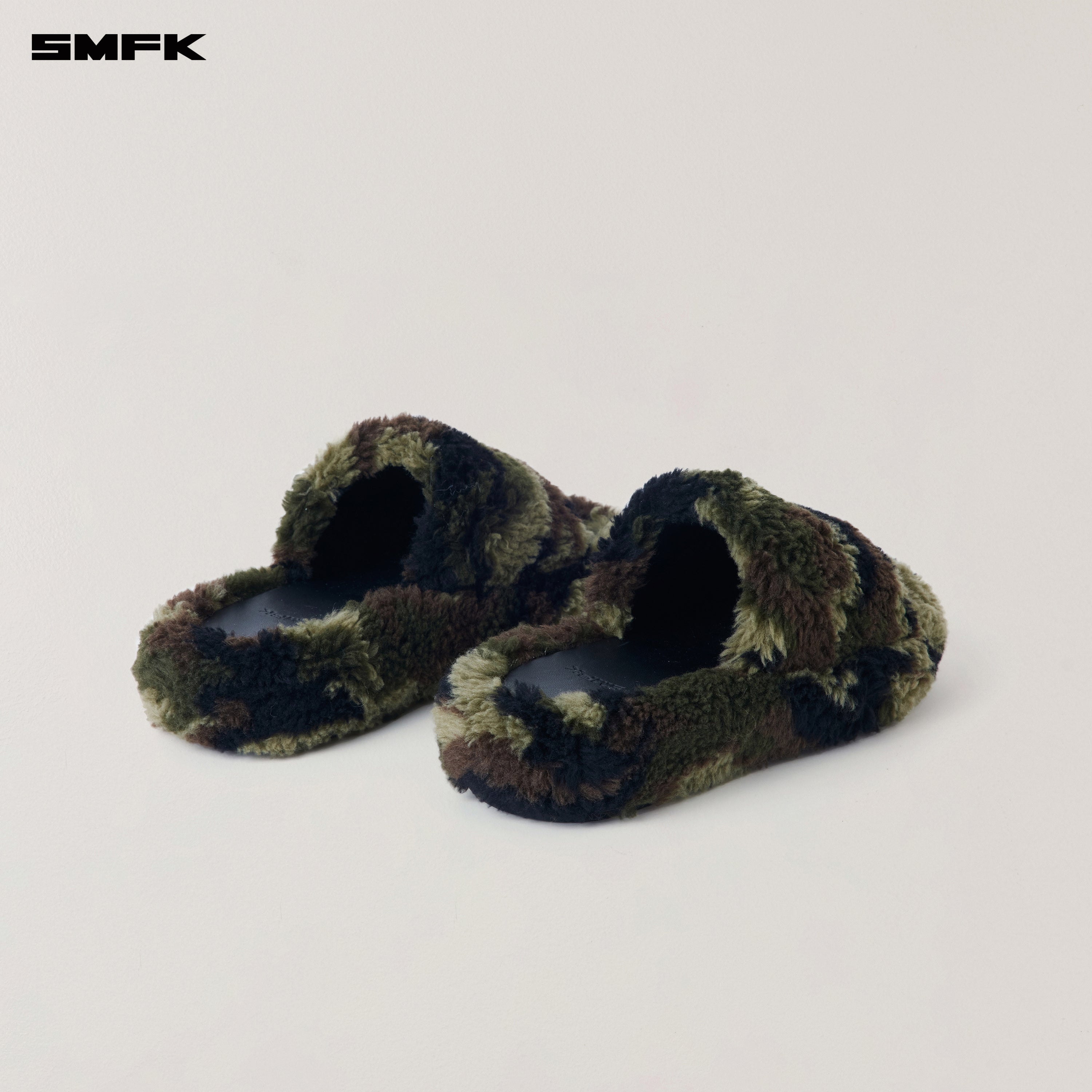 COMPASS MODE ROVE WOOL JACQUARD CAMO SLIPPER ARMY GREEN CAMOUFLAGE