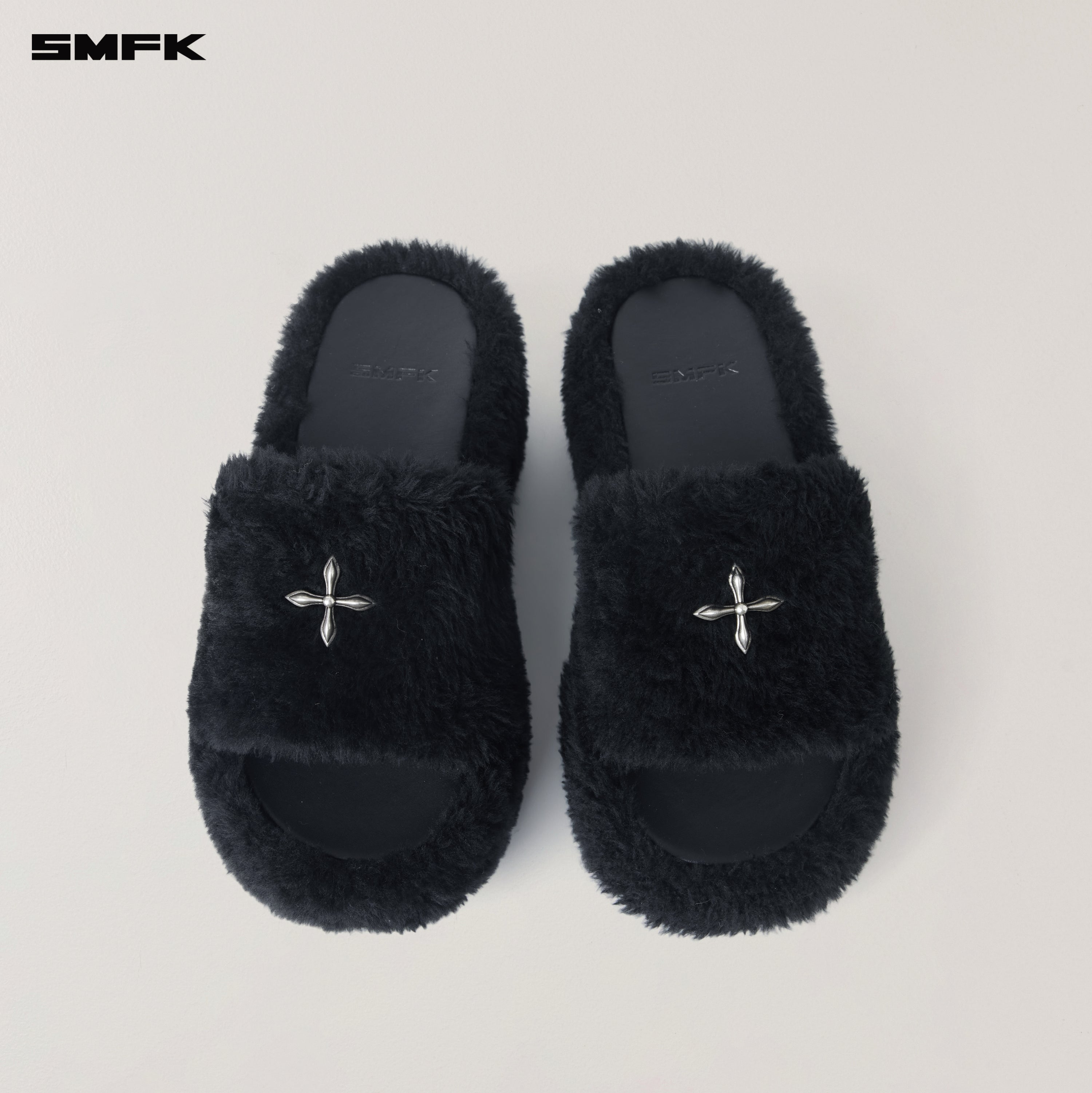 COMPASS MODE WOOL SHEARLING UNITY  SLIPPER/HIGH WILD BLACK