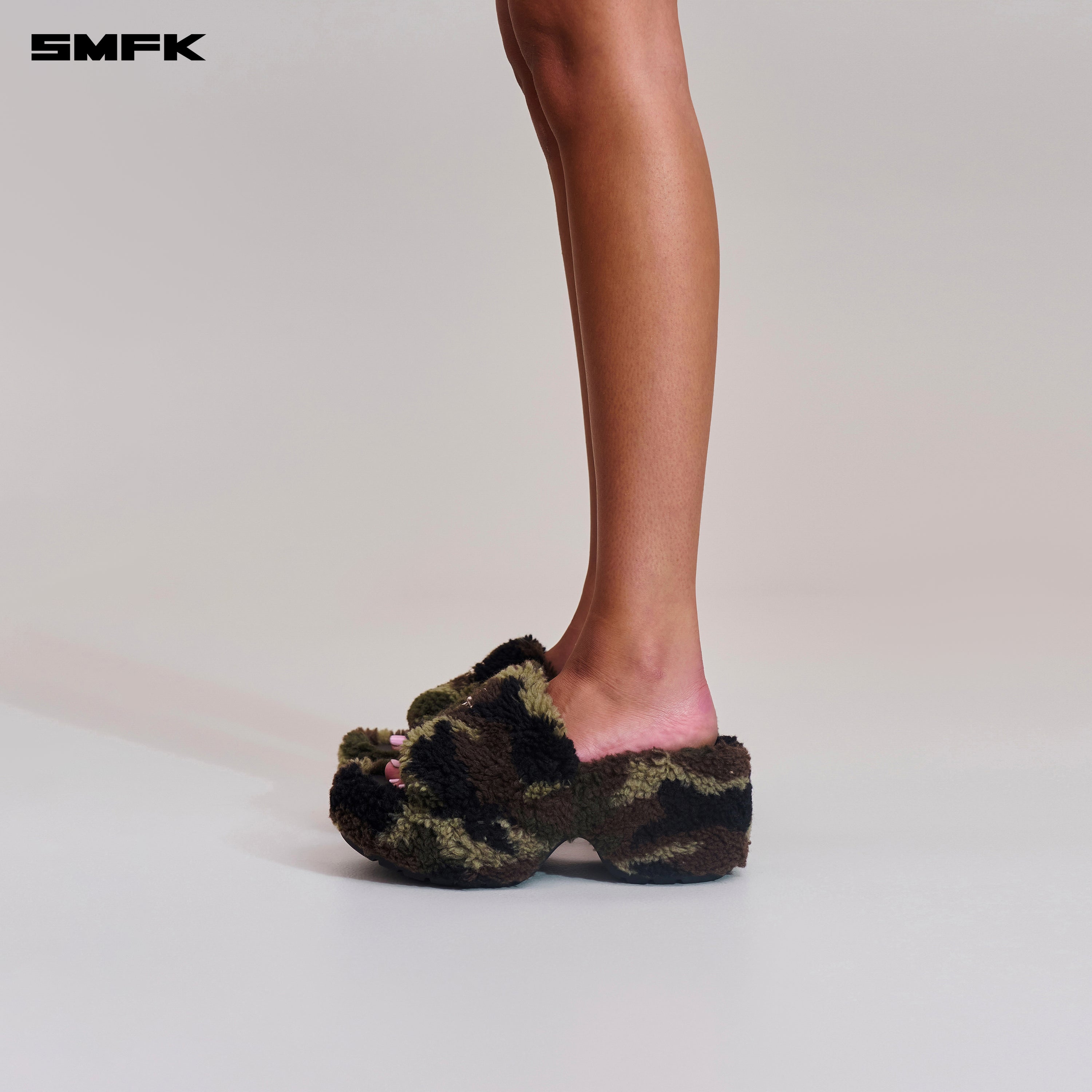 COMPASS MODE WOOL SHEARLING UNITY SLIPPER/HIGH ARMY GREEN CAMOUFLAGE