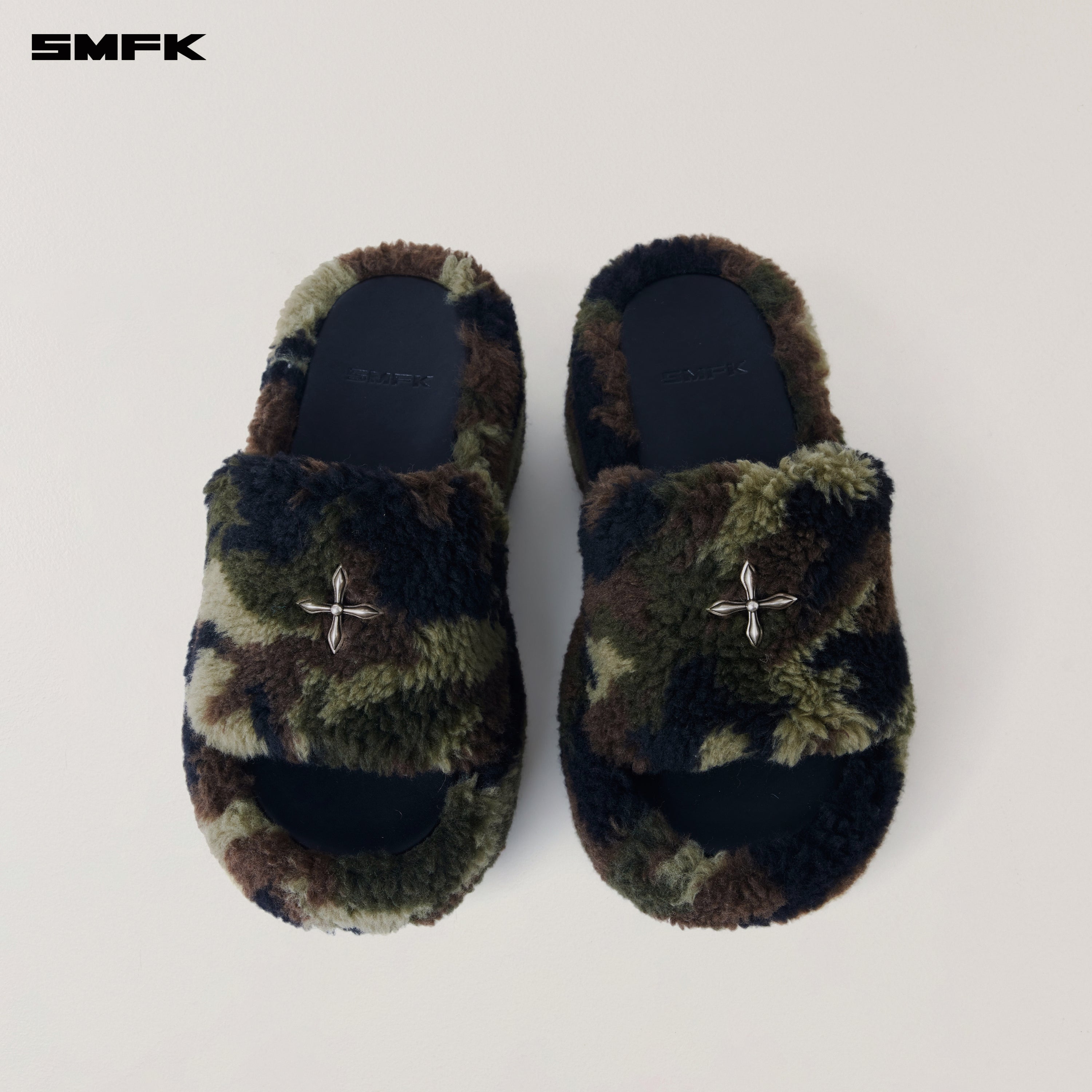 COMPASS MODE WOOL SHEARLING UNITY SLIPPER/HIGH ARMY GREEN CAMOUFLAGE