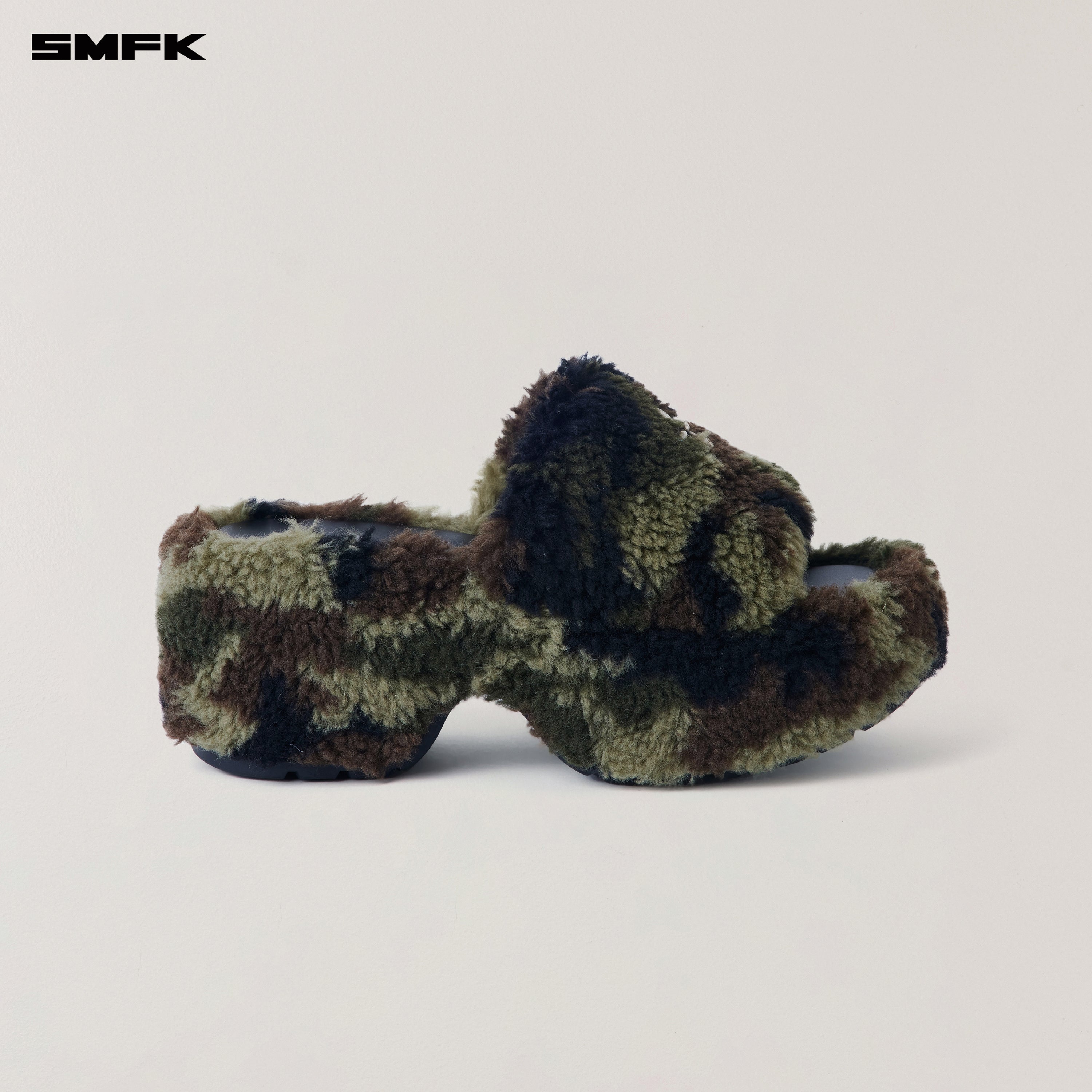 COMPASS MODE WOOL SHEARLING UNITY SLIPPER/HIGH ARMY GREEN CAMOUFLAGE