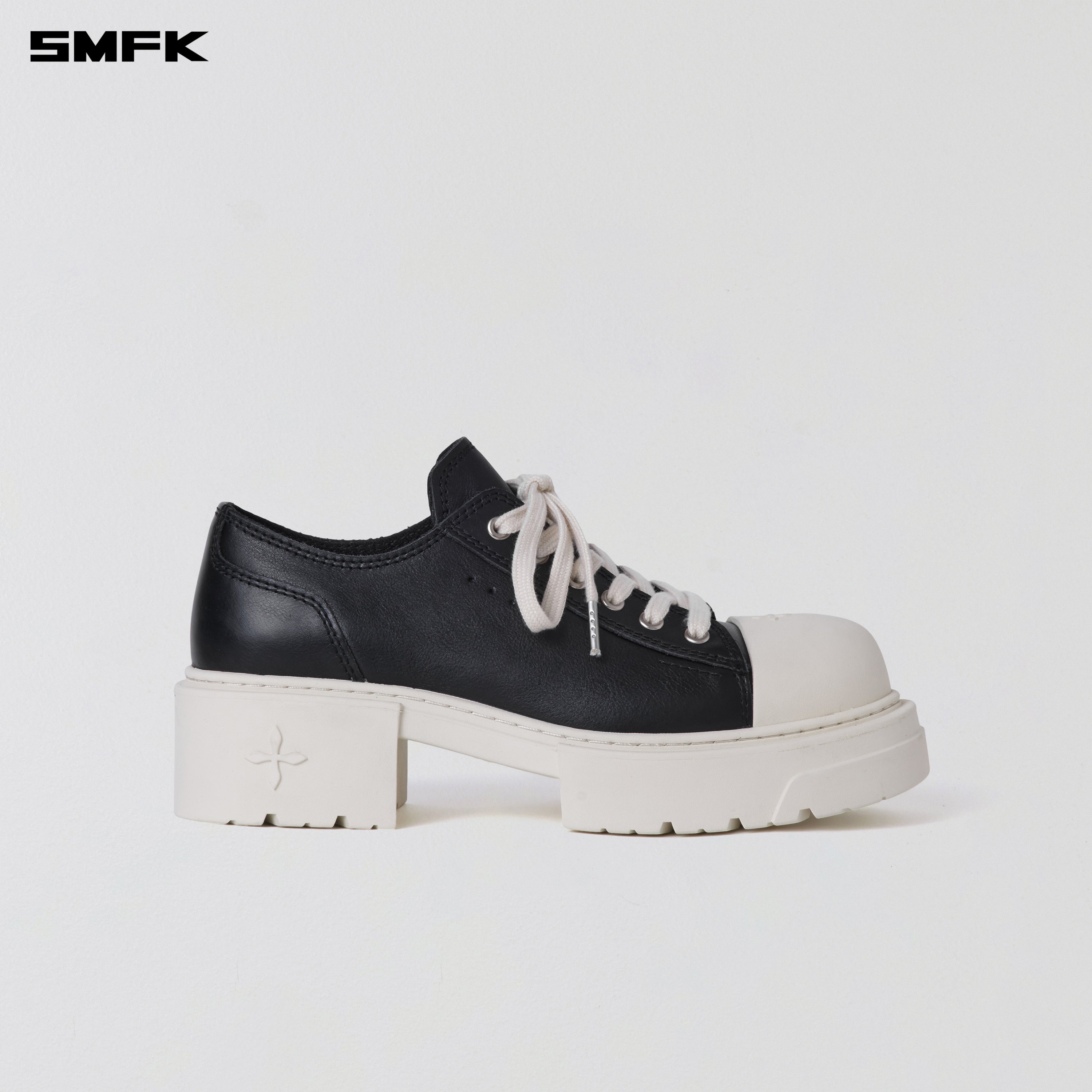 COMPASS MODE MIX THICK SNEAKER/LEATHER BLACK WHITE