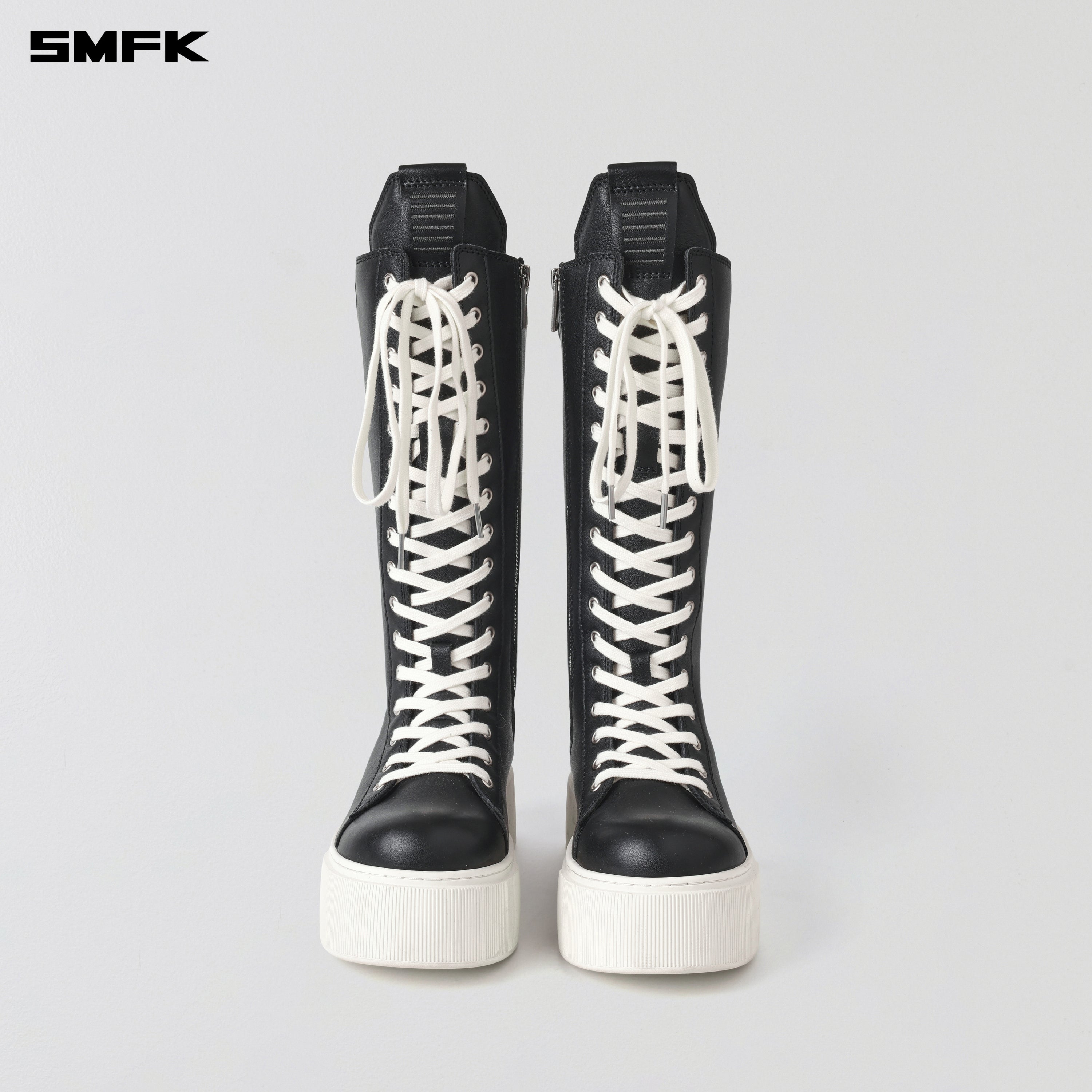 RUSH BOXING HIGH BOOTS BLACK WHITE