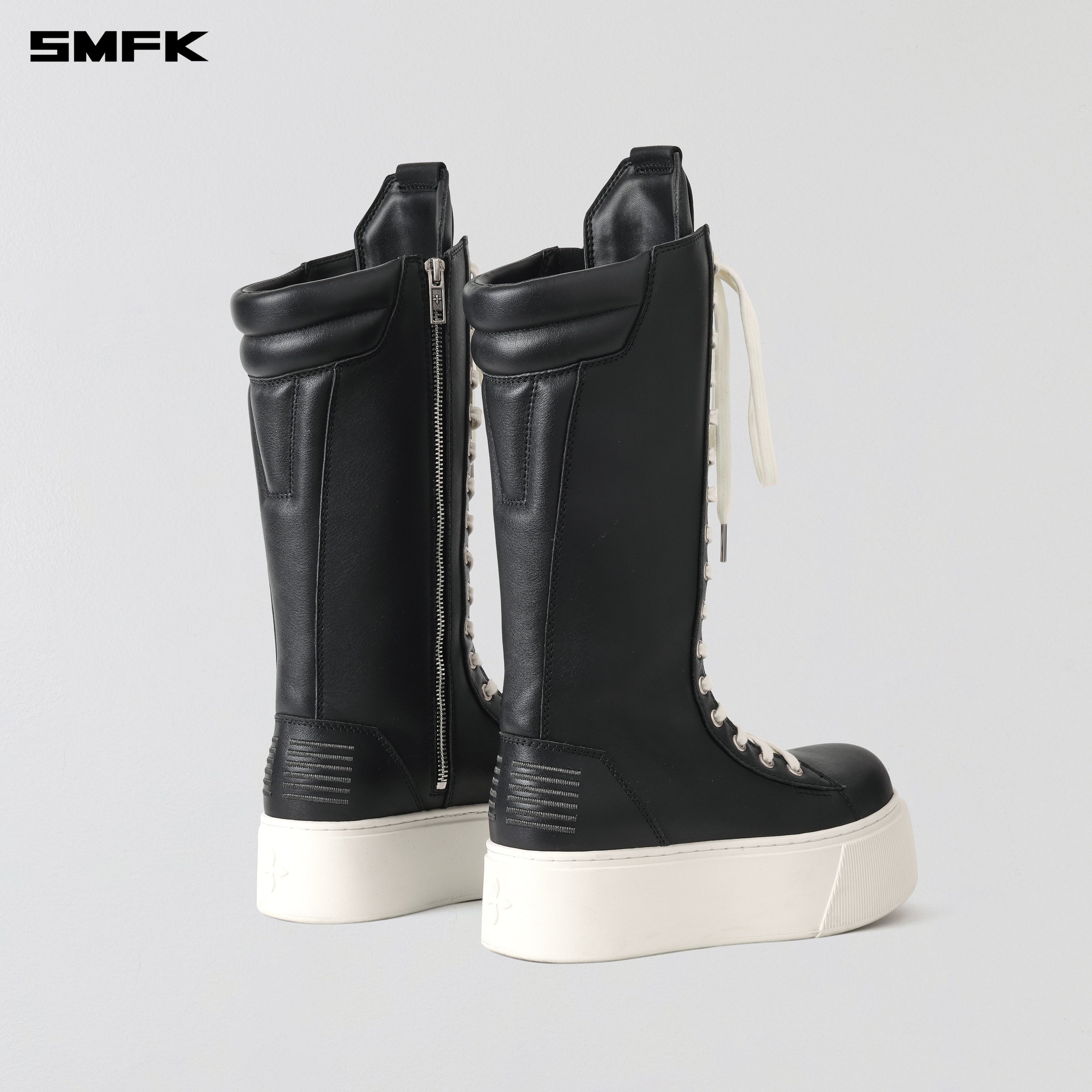 RUSH BOXING HIGH BOOTS BLACK WHITE