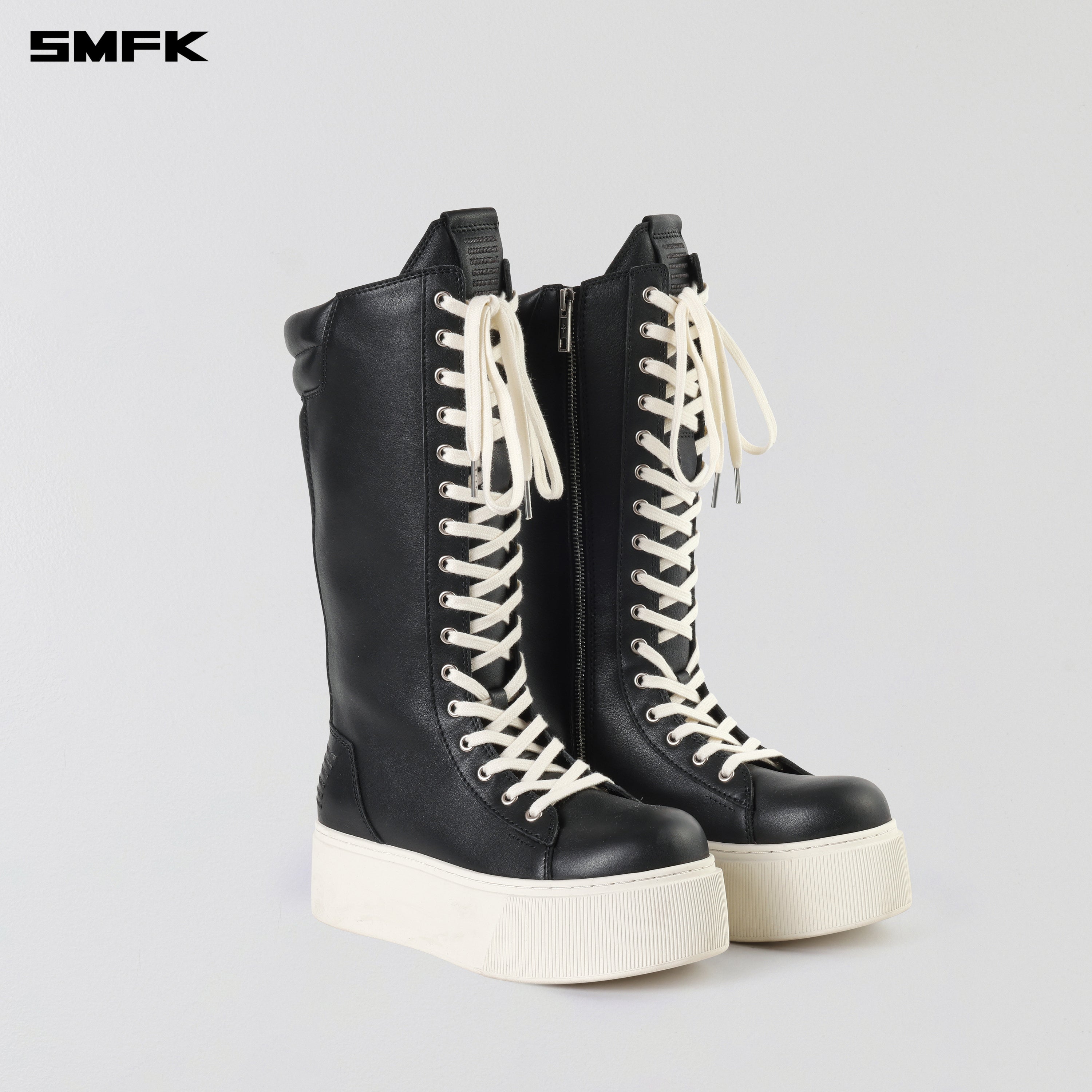 RUSH BOXING HIGH BOOTS BLACK WHITE