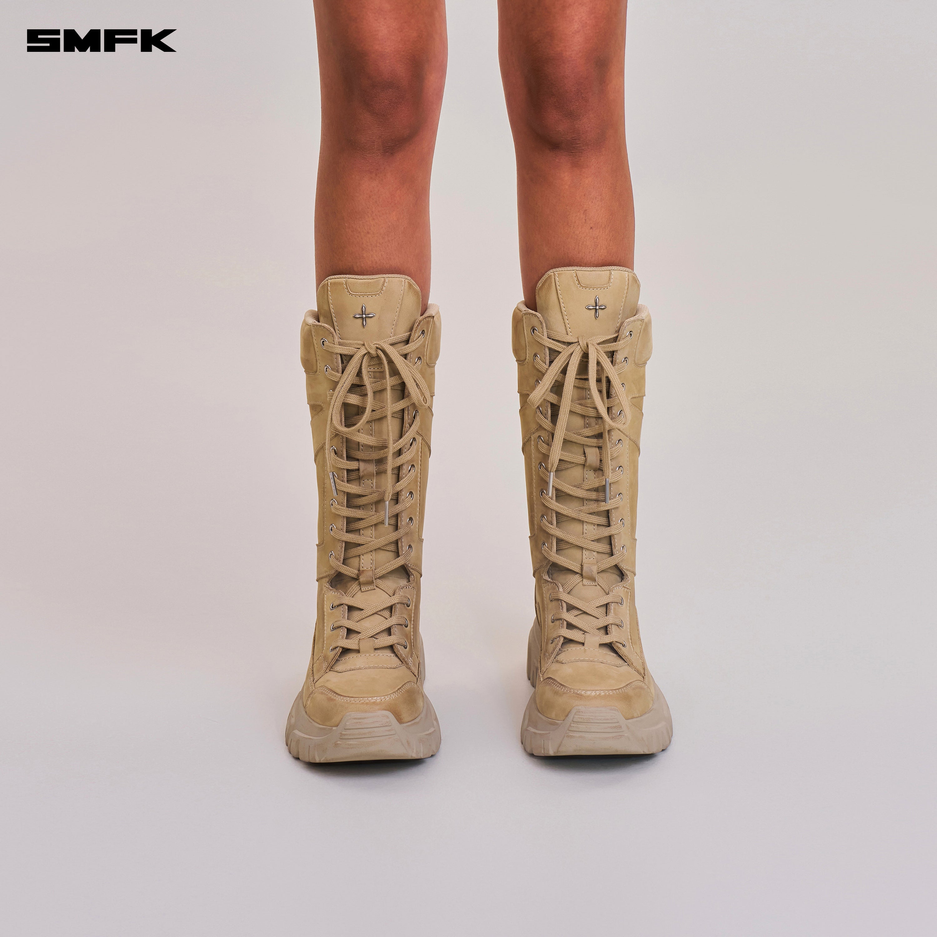 VINTAGE-WILD WIND LEATHER HIKE HIGH BOOTS /PATINA SAND PATINA