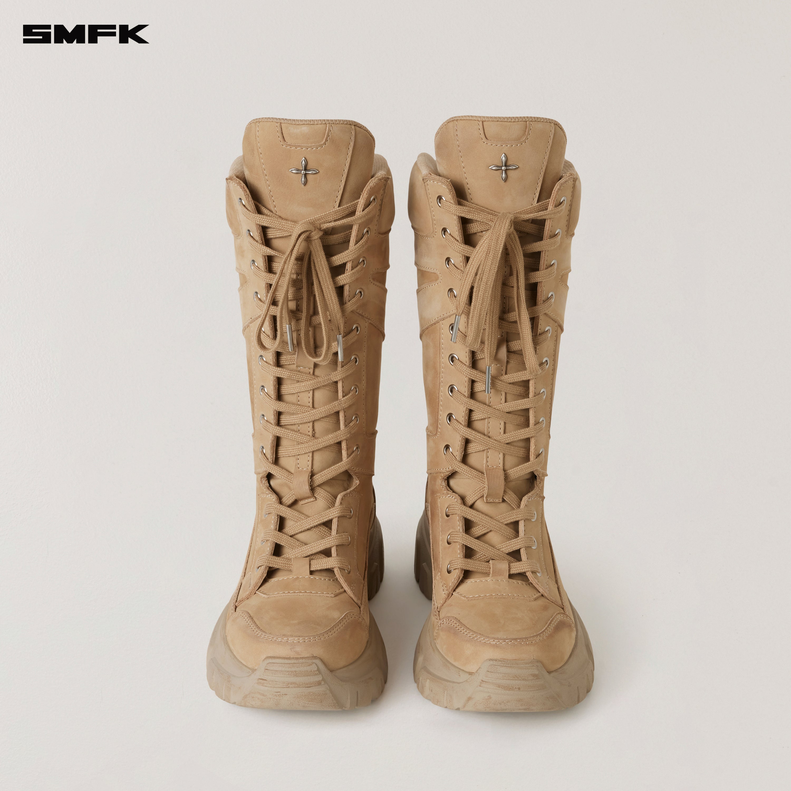 VINTAGE-WILD WIND LEATHER HIKE HIGH BOOTS /PATINA SAND PATINA