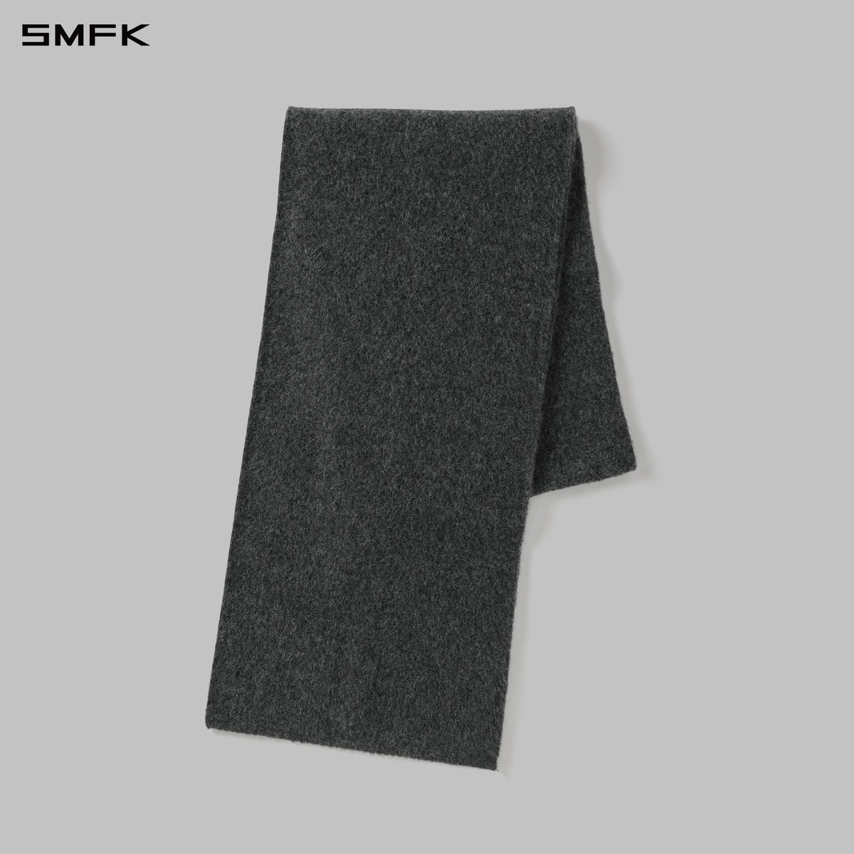 MYTH SIREN EVENING KNIT TRIANGLE SCARF SET/ALPACA+WOOL CARBON