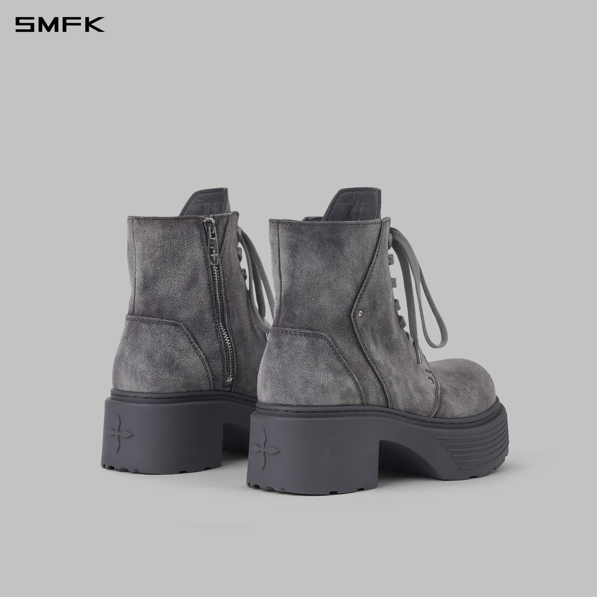 CORE LEATHER MOTORCYCLE BOOTS/THICK/W DUSTY GREY