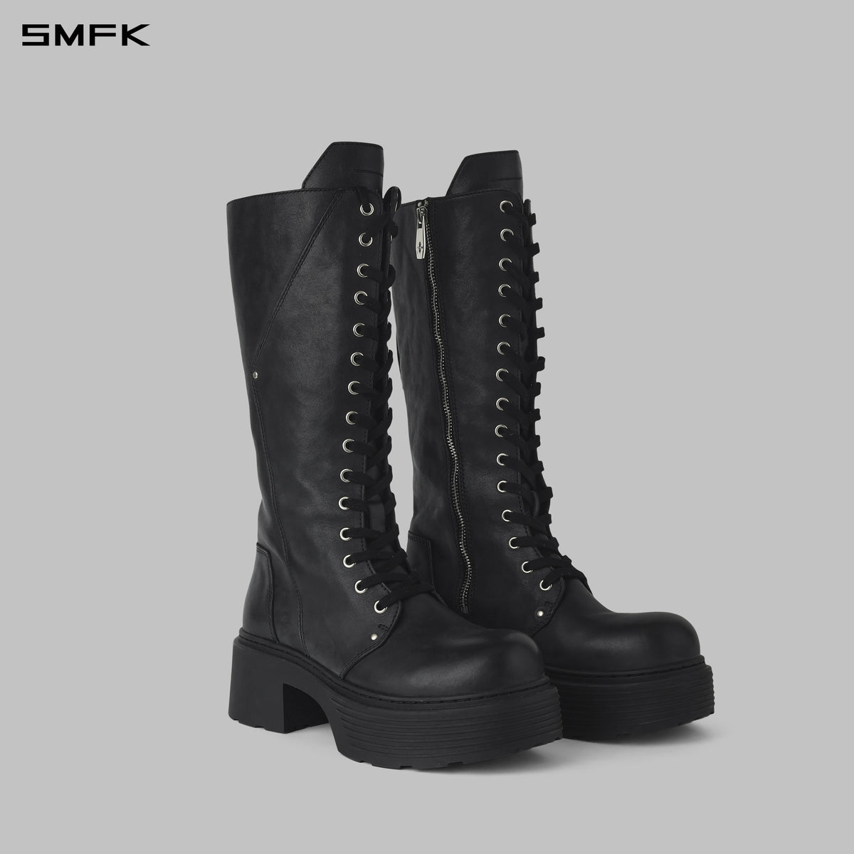 CORE LEATHER HIGH-TOP MOTORCYCLE BOOTS/THICK/W WILD BLACK