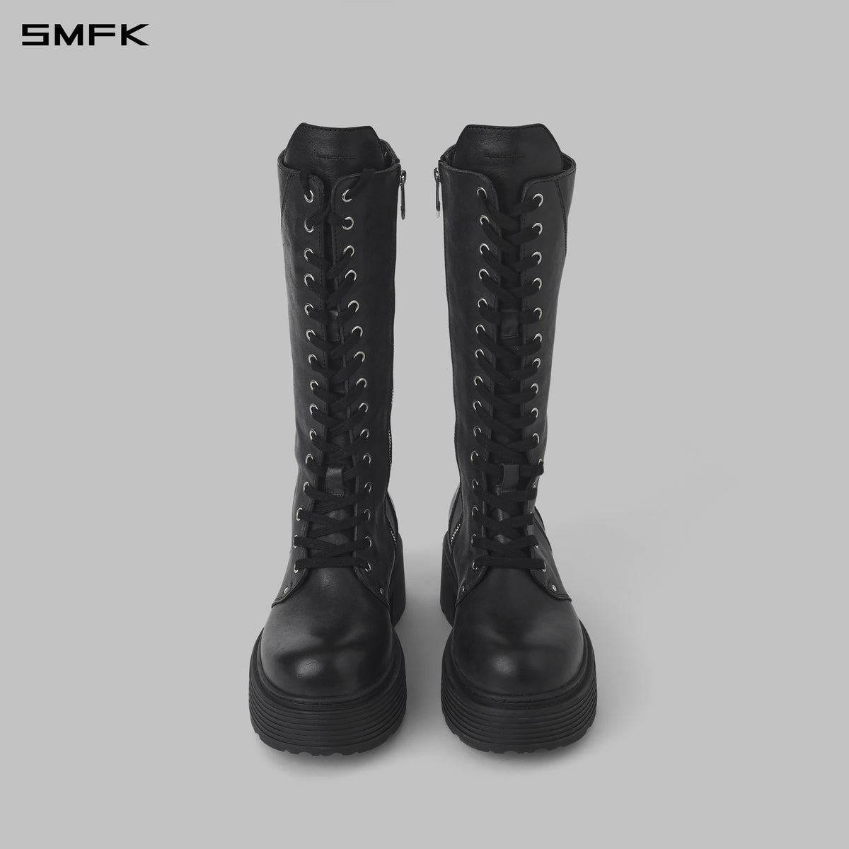 CORE LEATHER HIGH-TOP MOTORCYCLE BOOTS/THICK/W WILD BLACK