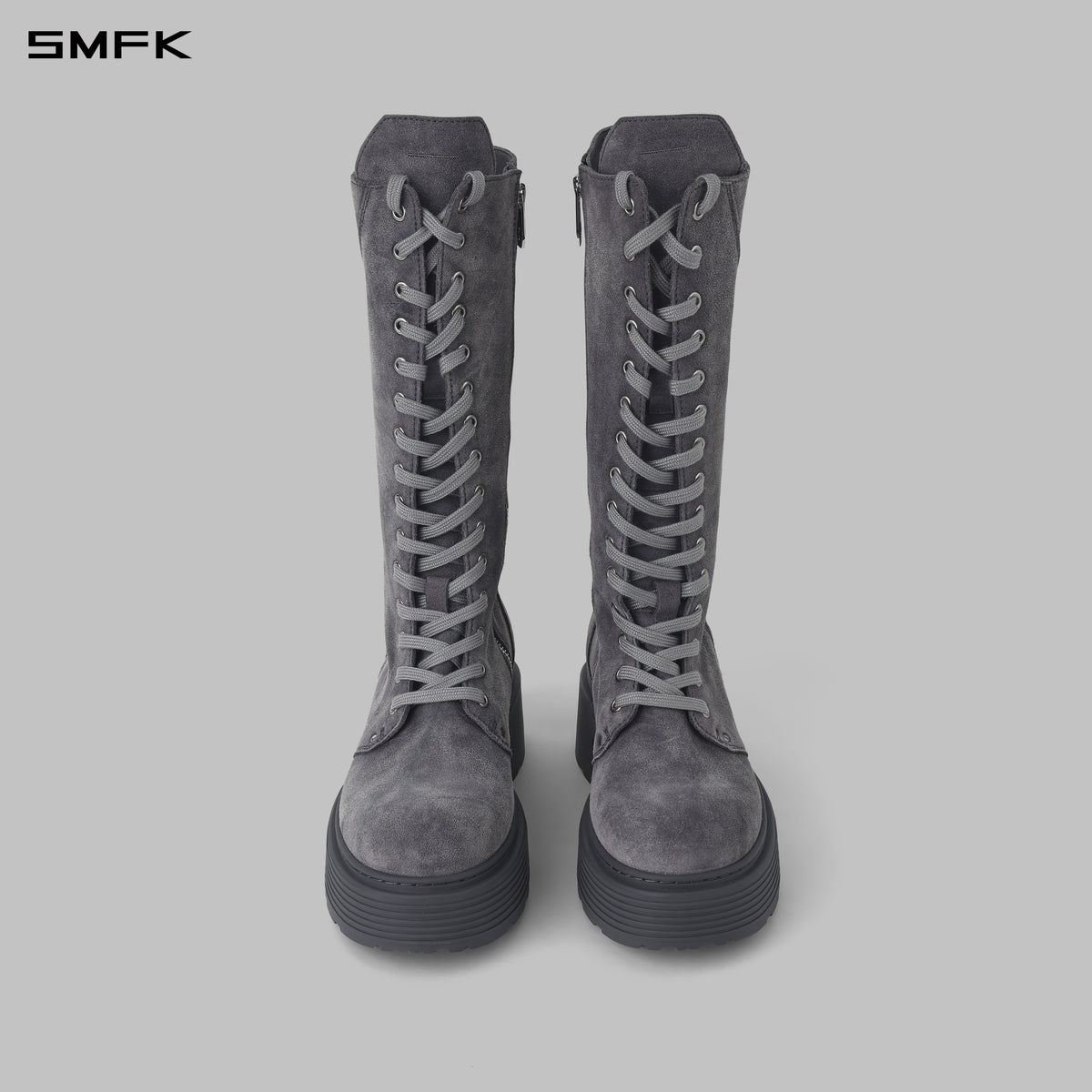 CORE LEATHER HIGH-TOP MOTORCYCLE BOOTS/THICK/W DUSTY GREY