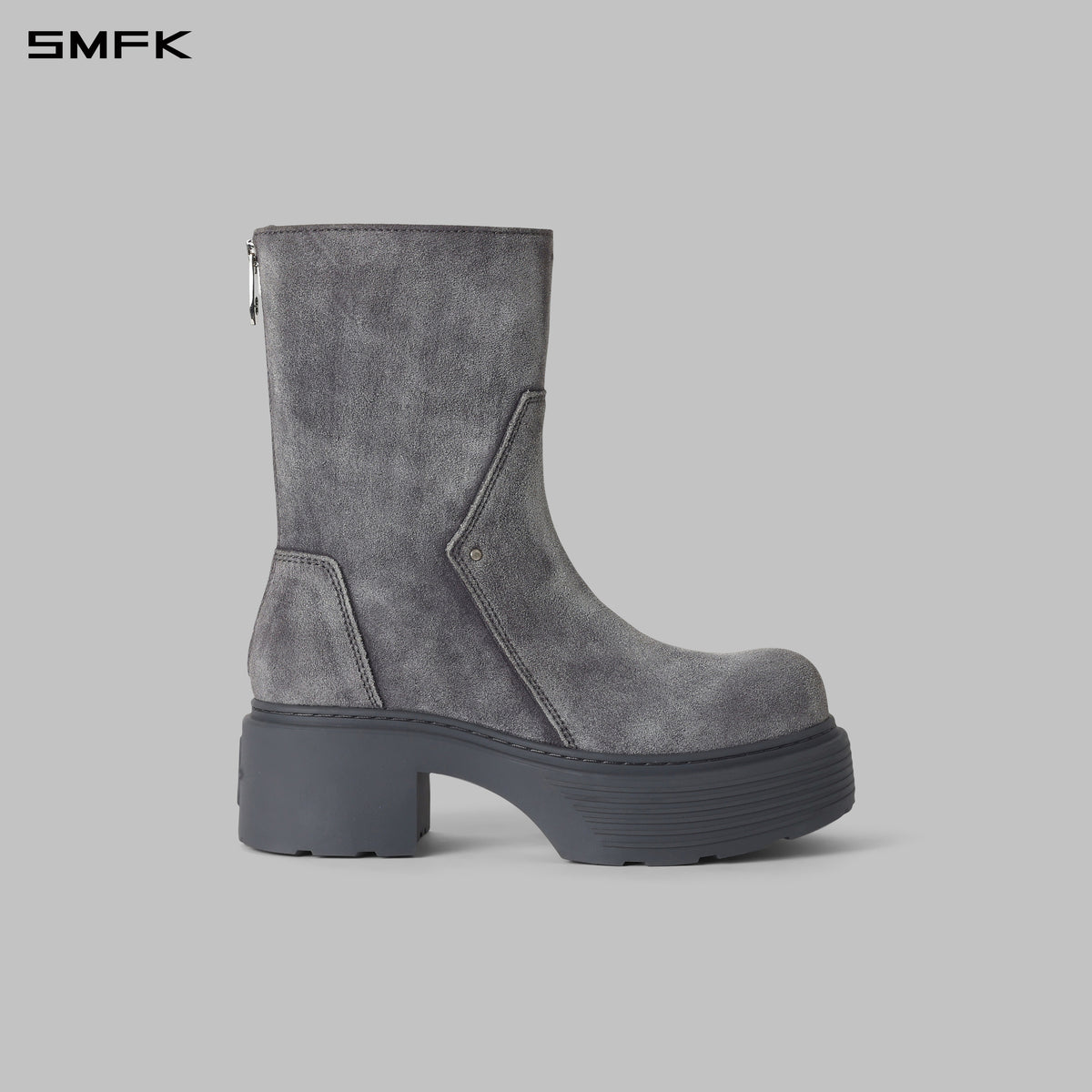 CORE LEATHER MID-CALF BOOTS/THICK/W DUSTY GREY