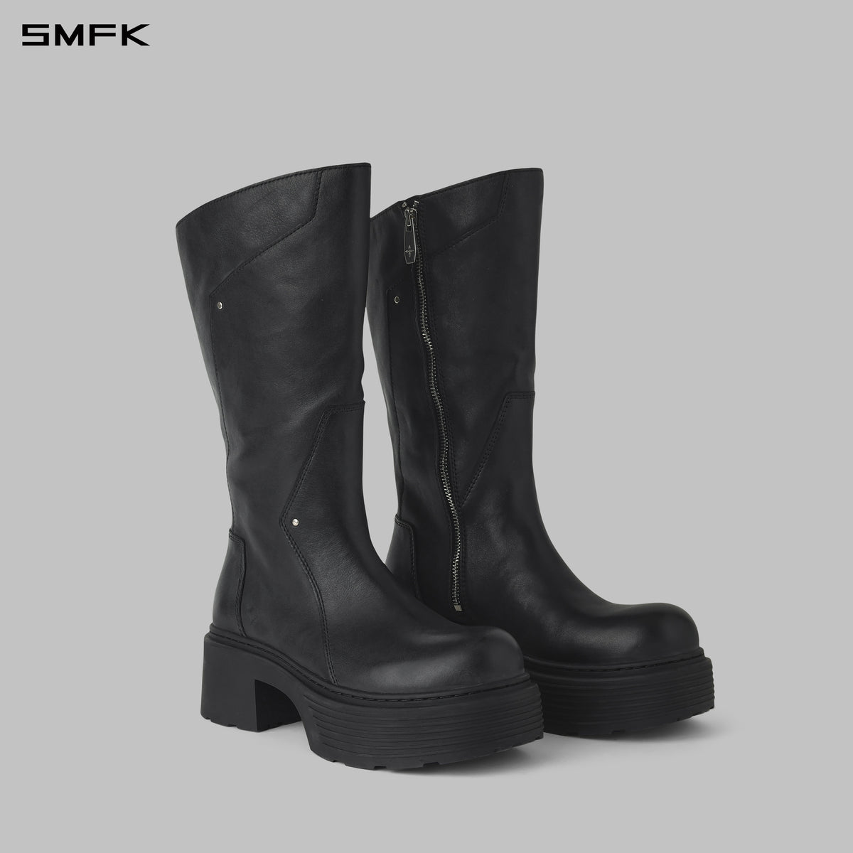 CORE LEATHER  HIGH-TOP BOOTS/THICK/W WILD BLACK