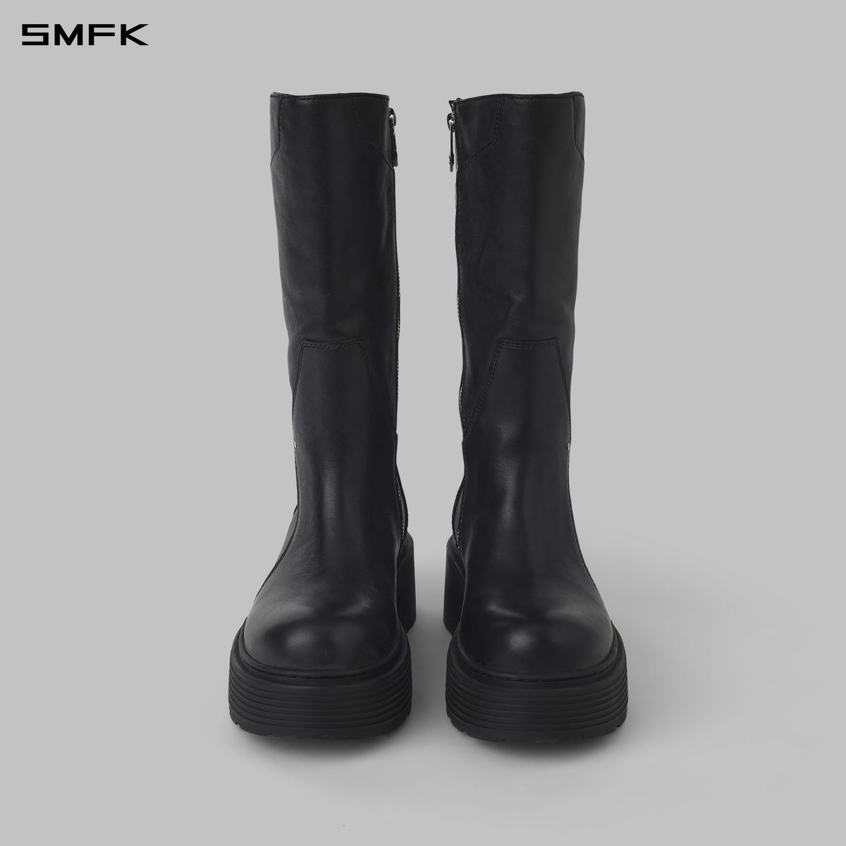 CORE LEATHER  HIGH-TOP BOOTS/THICK/W WILD BLACK