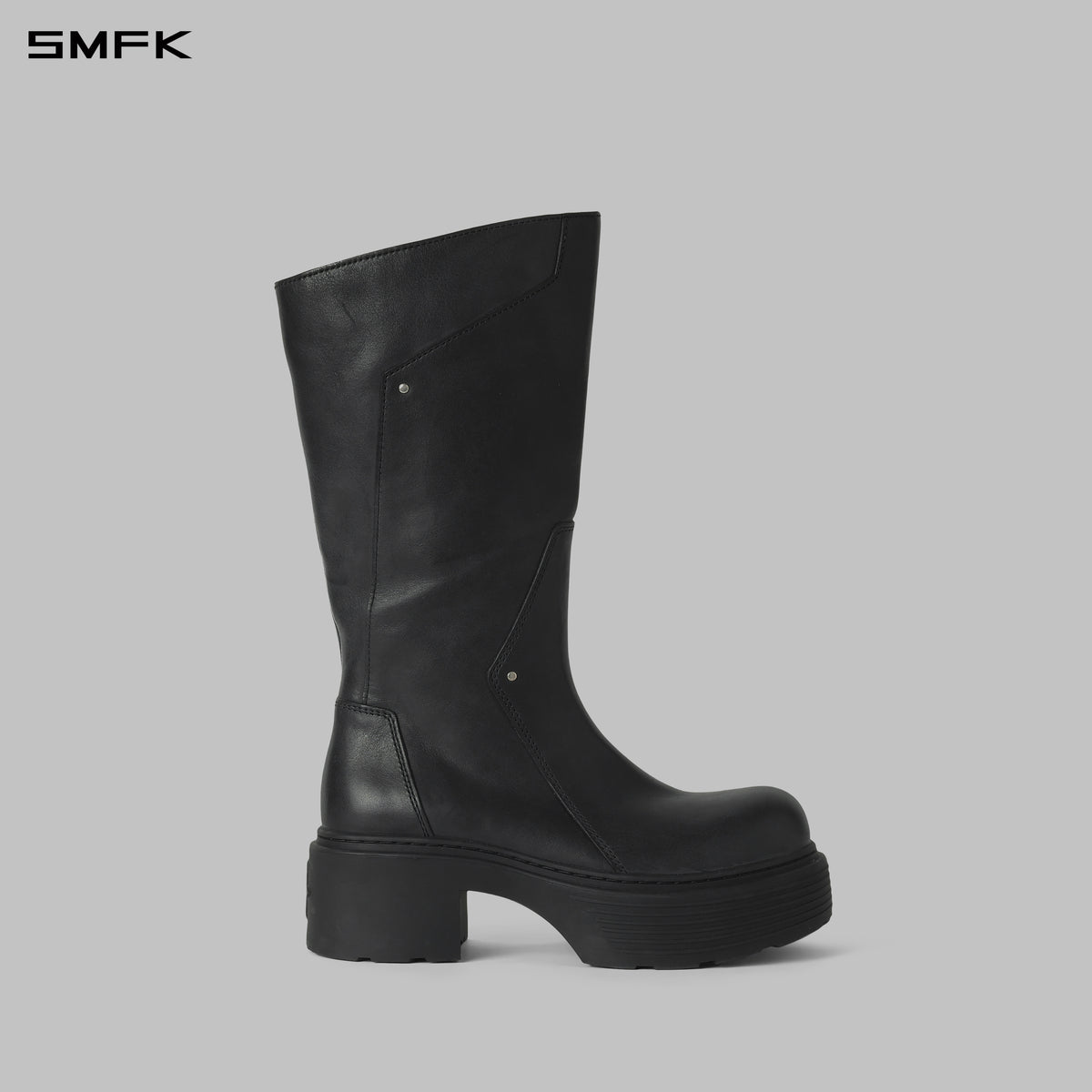 CORE LEATHER  HIGH-TOP BOOTS/THICK/W WILD BLACK