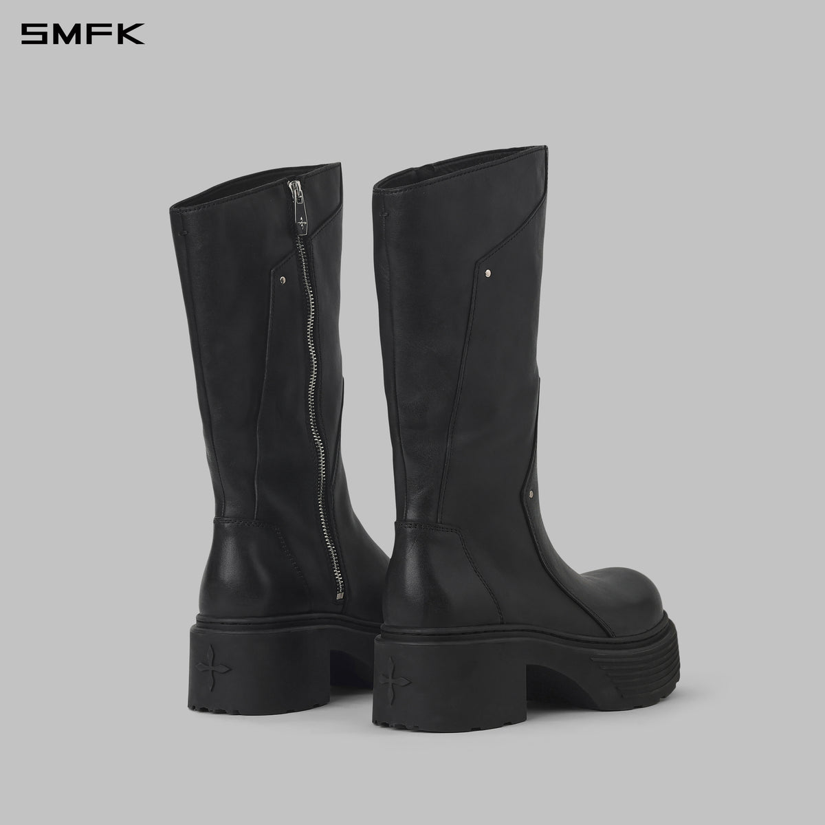 CORE LEATHER  HIGH-TOP BOOTS/THICK/W WILD BLACK