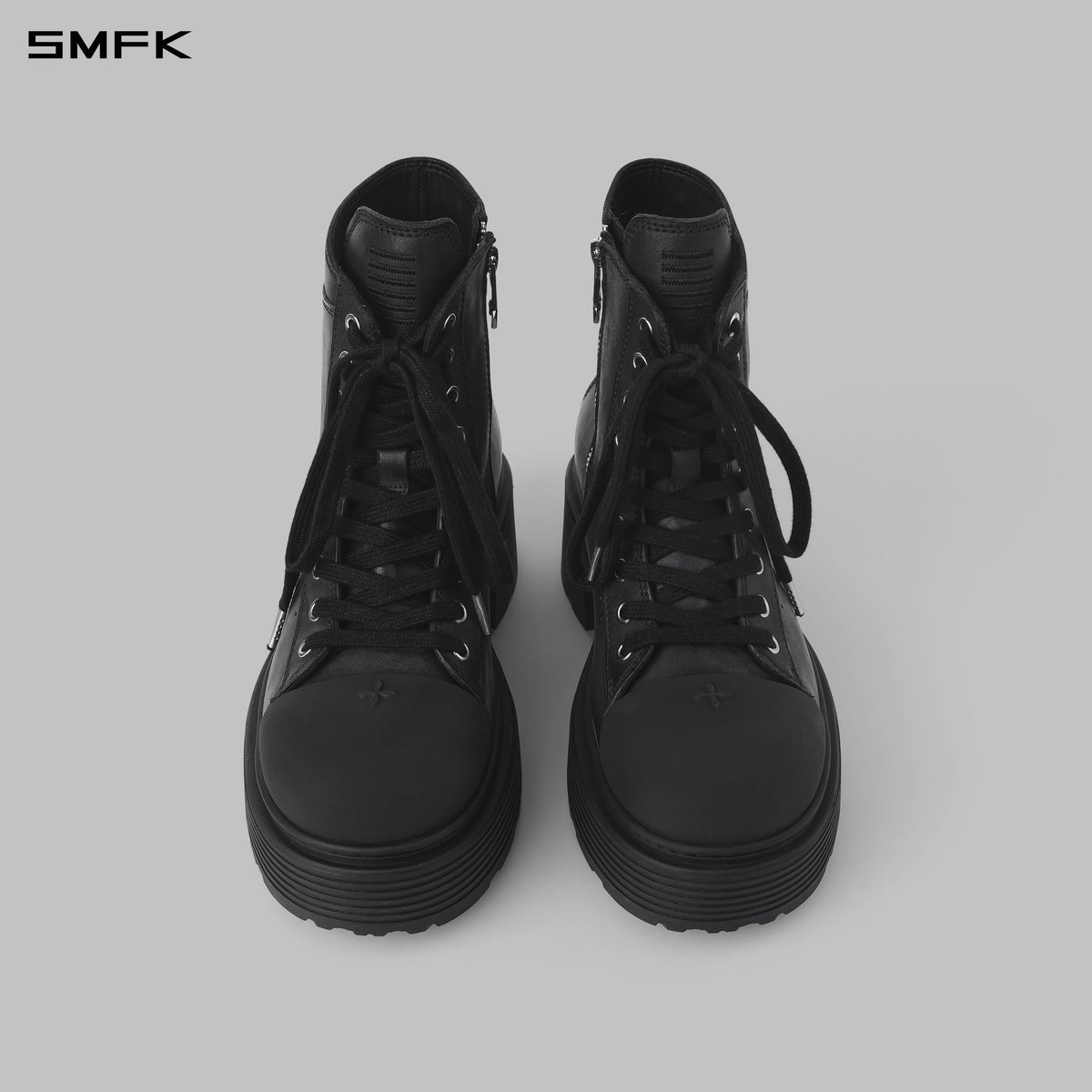 CORE LEATHER HIGH-TOP TRAINER/THICK SOLE/W WILD BLACK