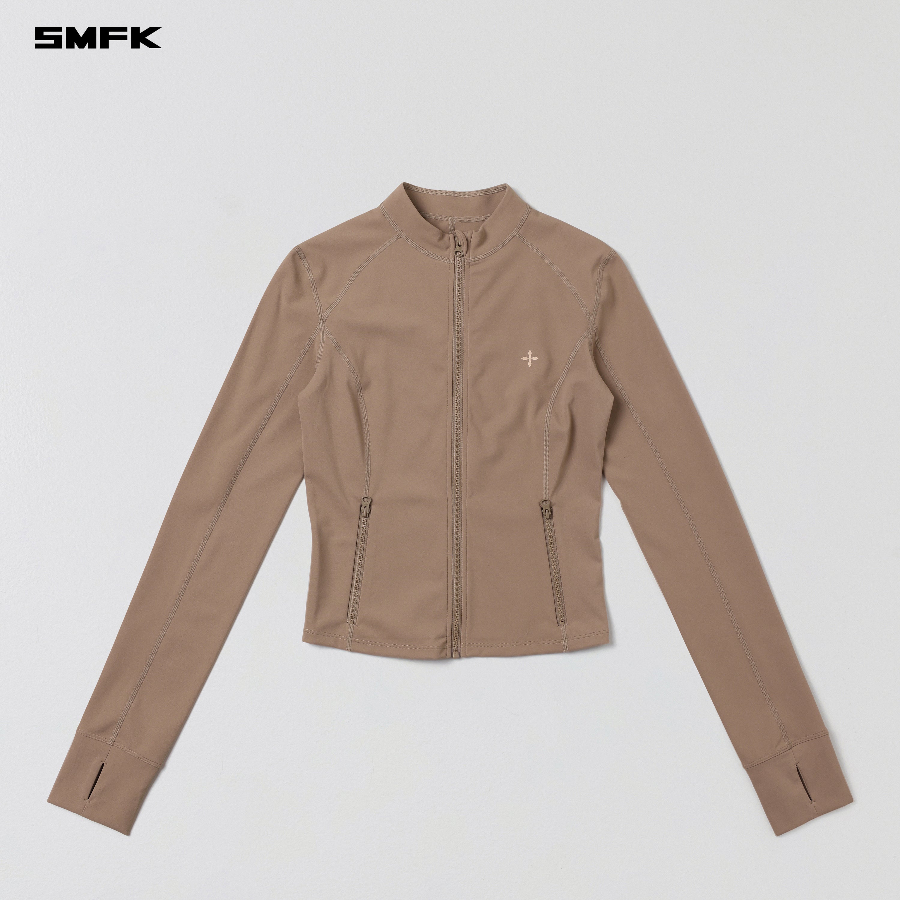 FOCUS GYM JACKET/Lycra Nylon WILD BROWN