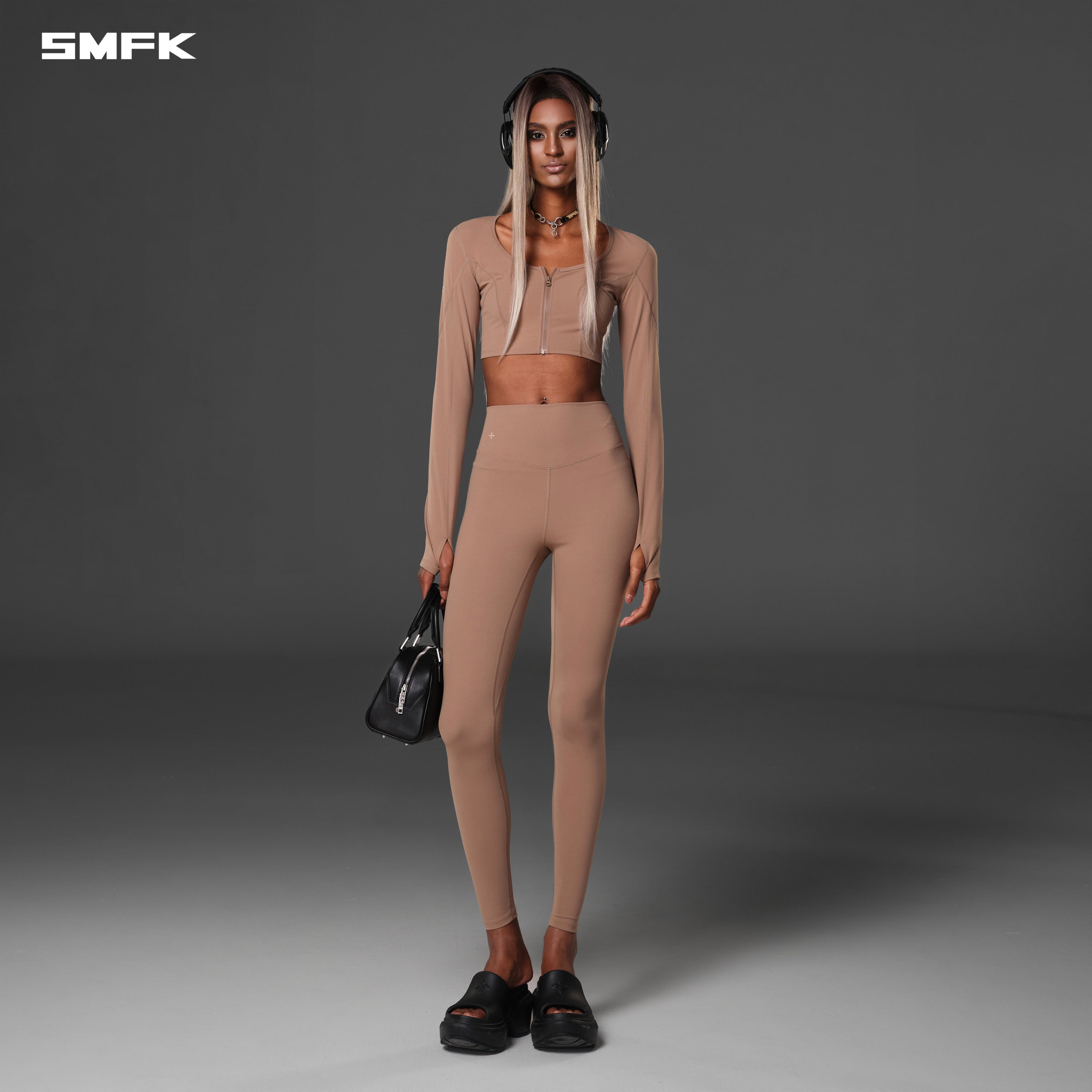 FOCUS GYM SHORT CARDIGAN/Lycra Nylon WILD BROWN