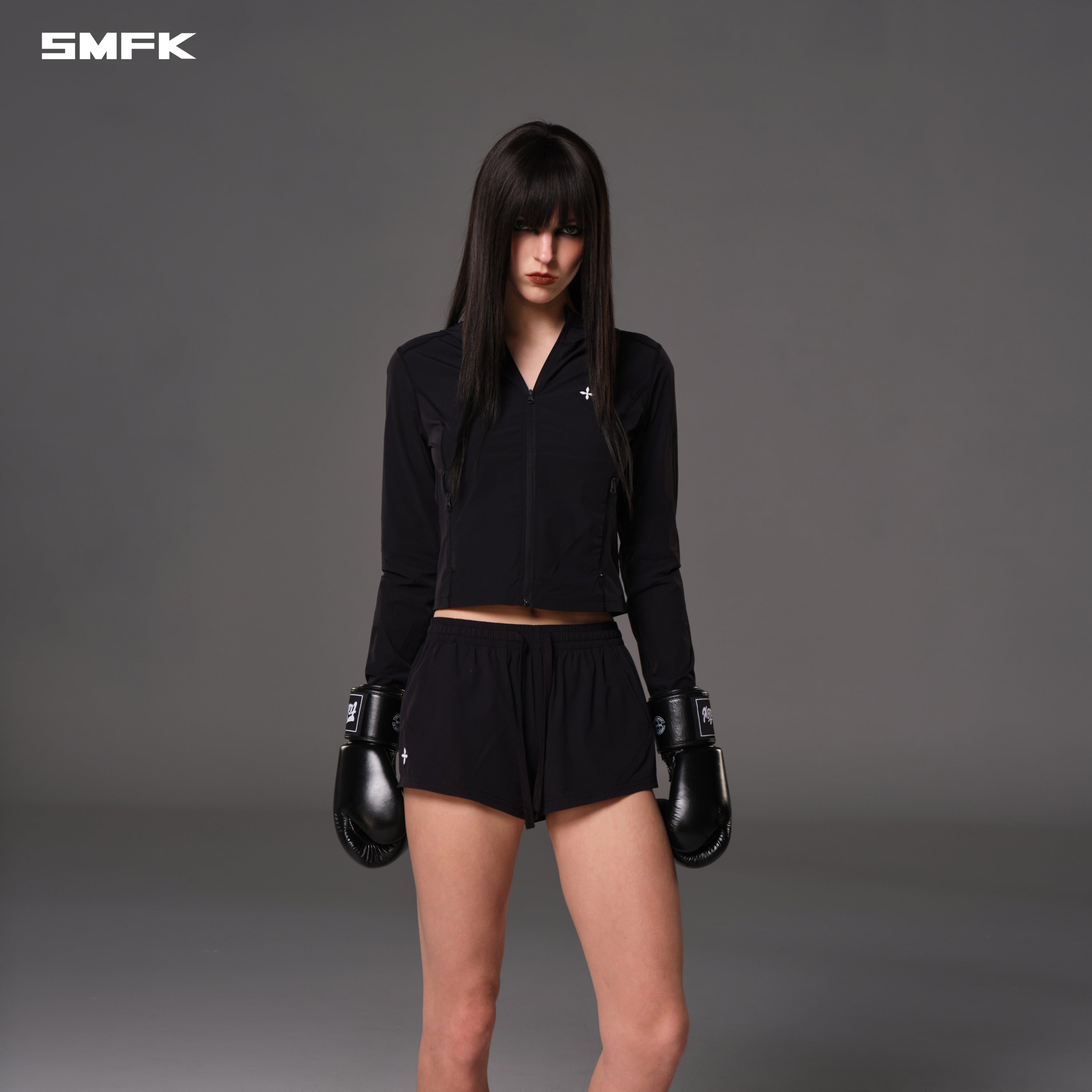 FOCUS OD SLIM HOODIE/E-Nylon WILD BLACK