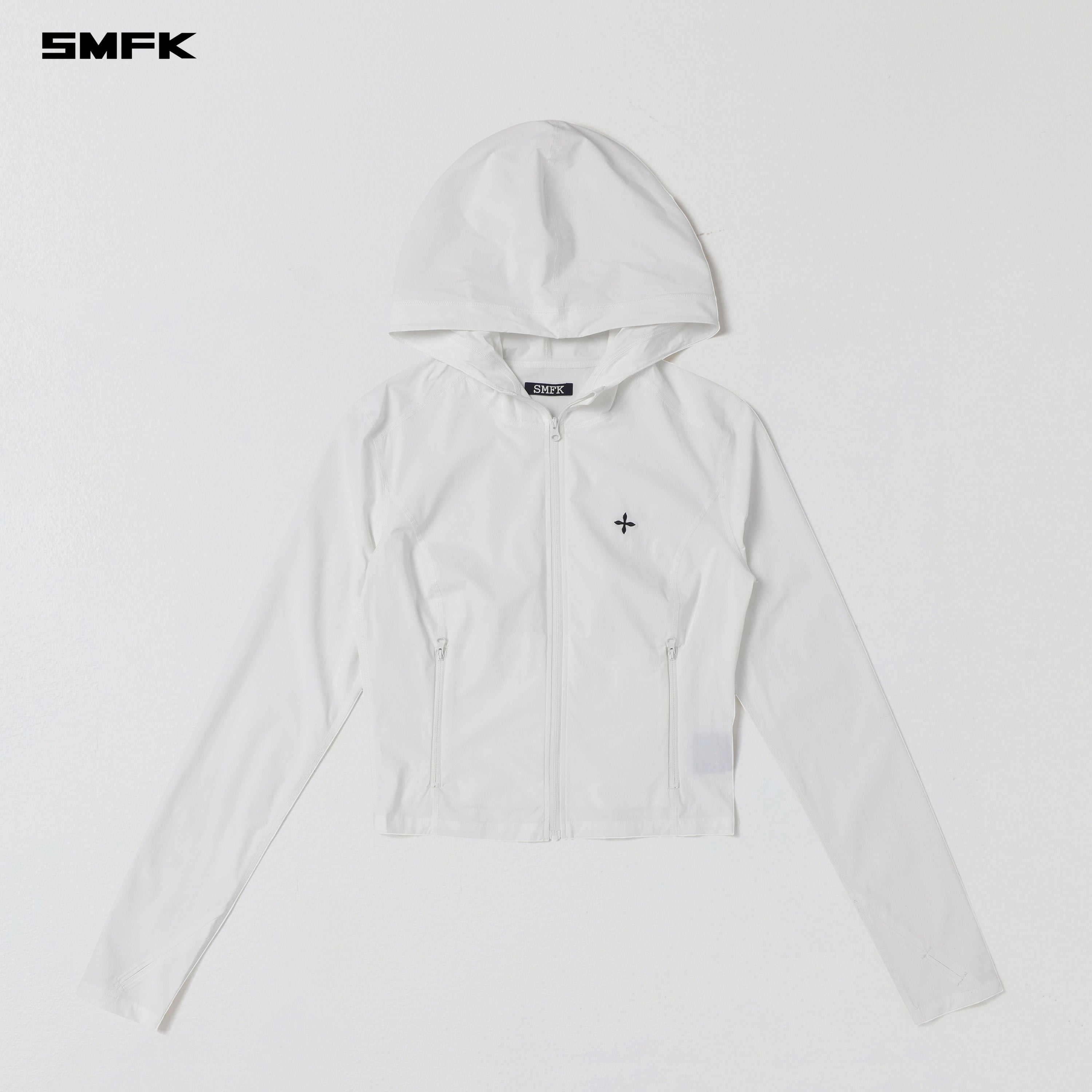 FOCUS OD SLIM HOODIE/E-Nylon CLOUD WHITE