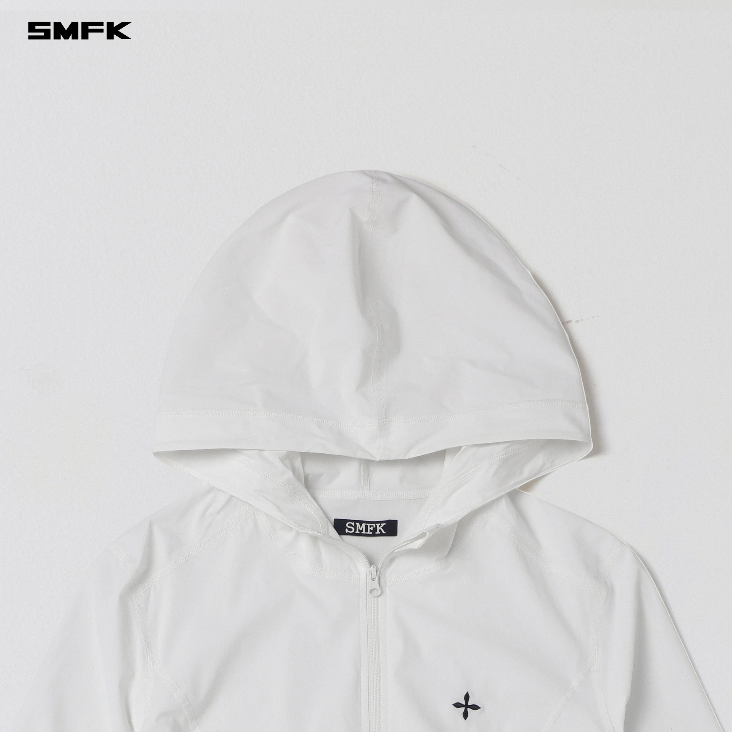 FOCUS OD SLIM HOODIE/E-Nylon CLOUD WHITE