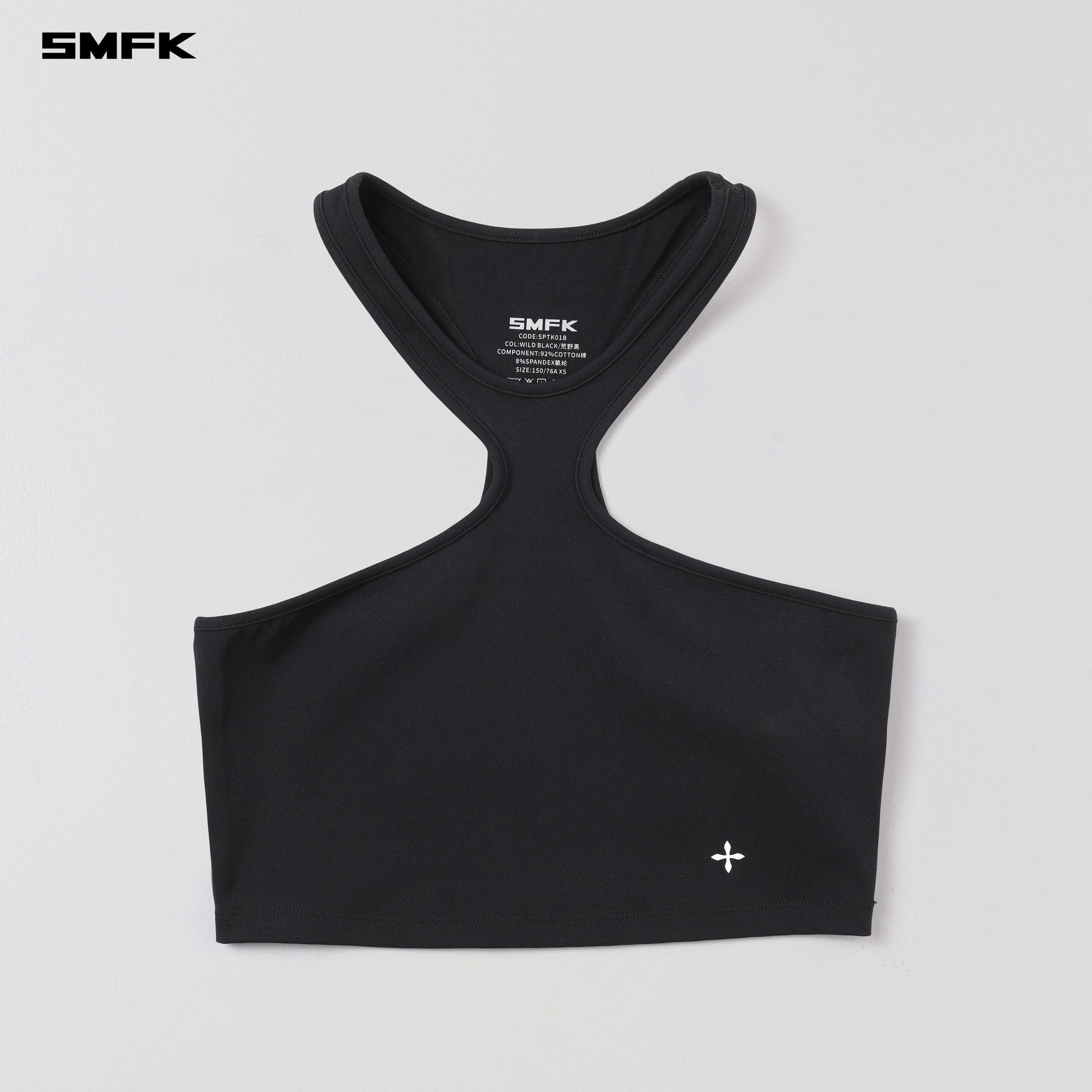 FOCUS GYM X-NECK TANK/Lycra Nylon WILD BLACK