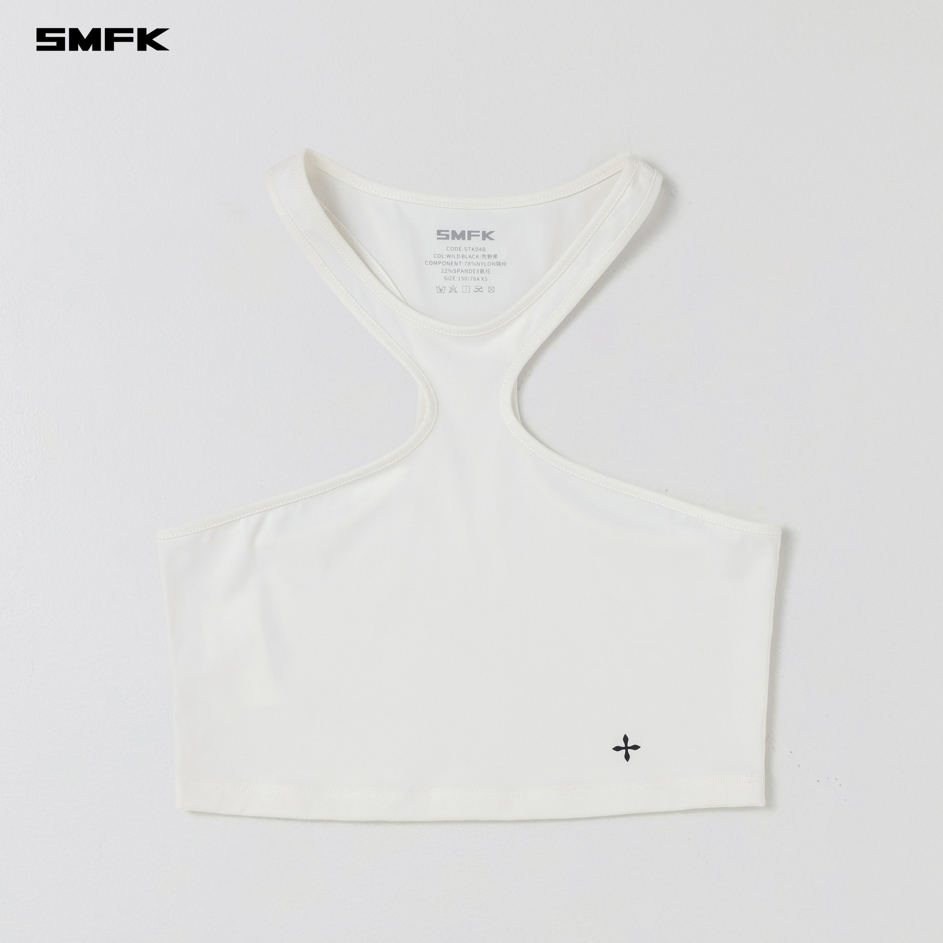 FOCUS GYM X-NECK TANK/Lycra Nylon CLOUD WHITE