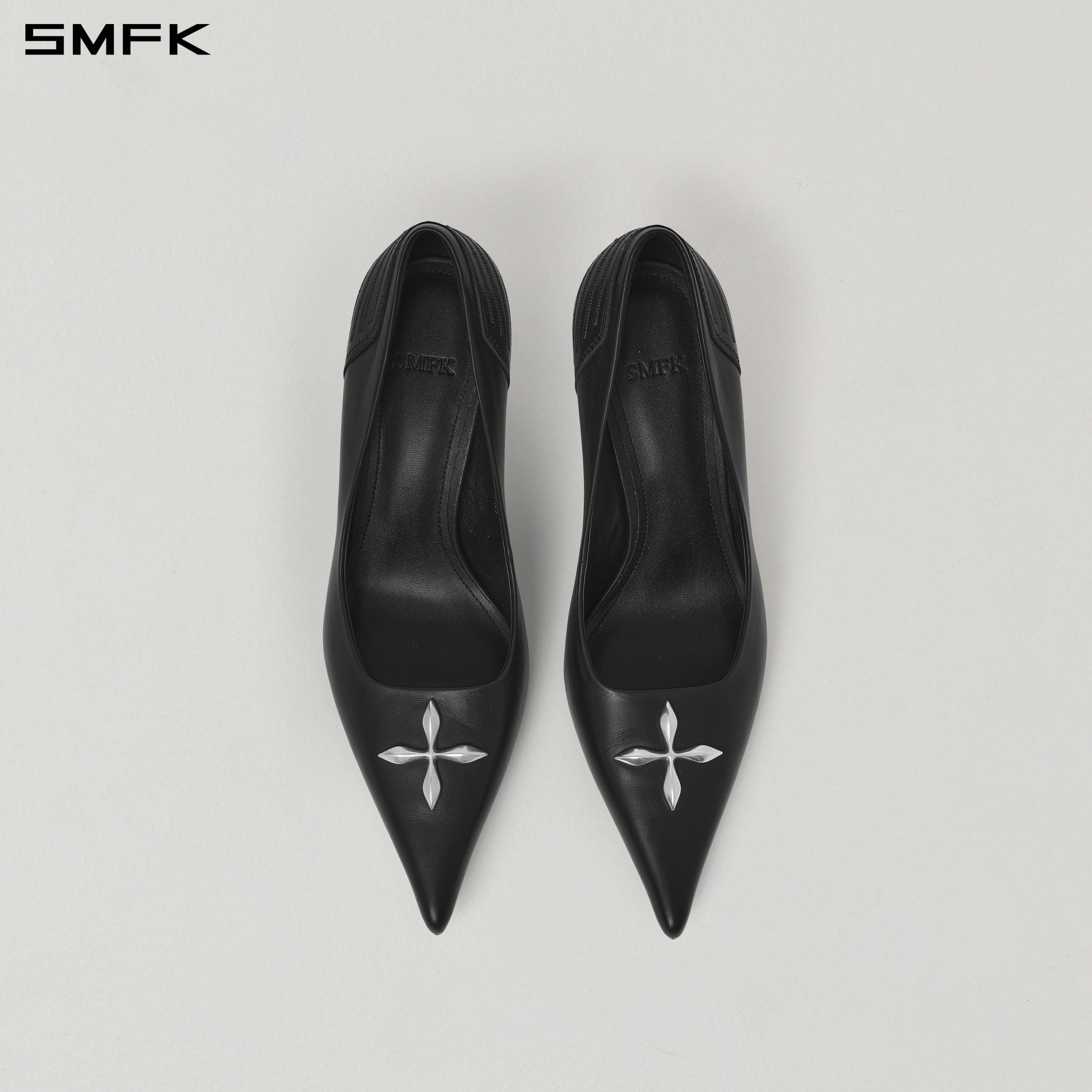 MIRAGE COMPASS HIGH HEELS/LEATHER-8cm WILD BLACK