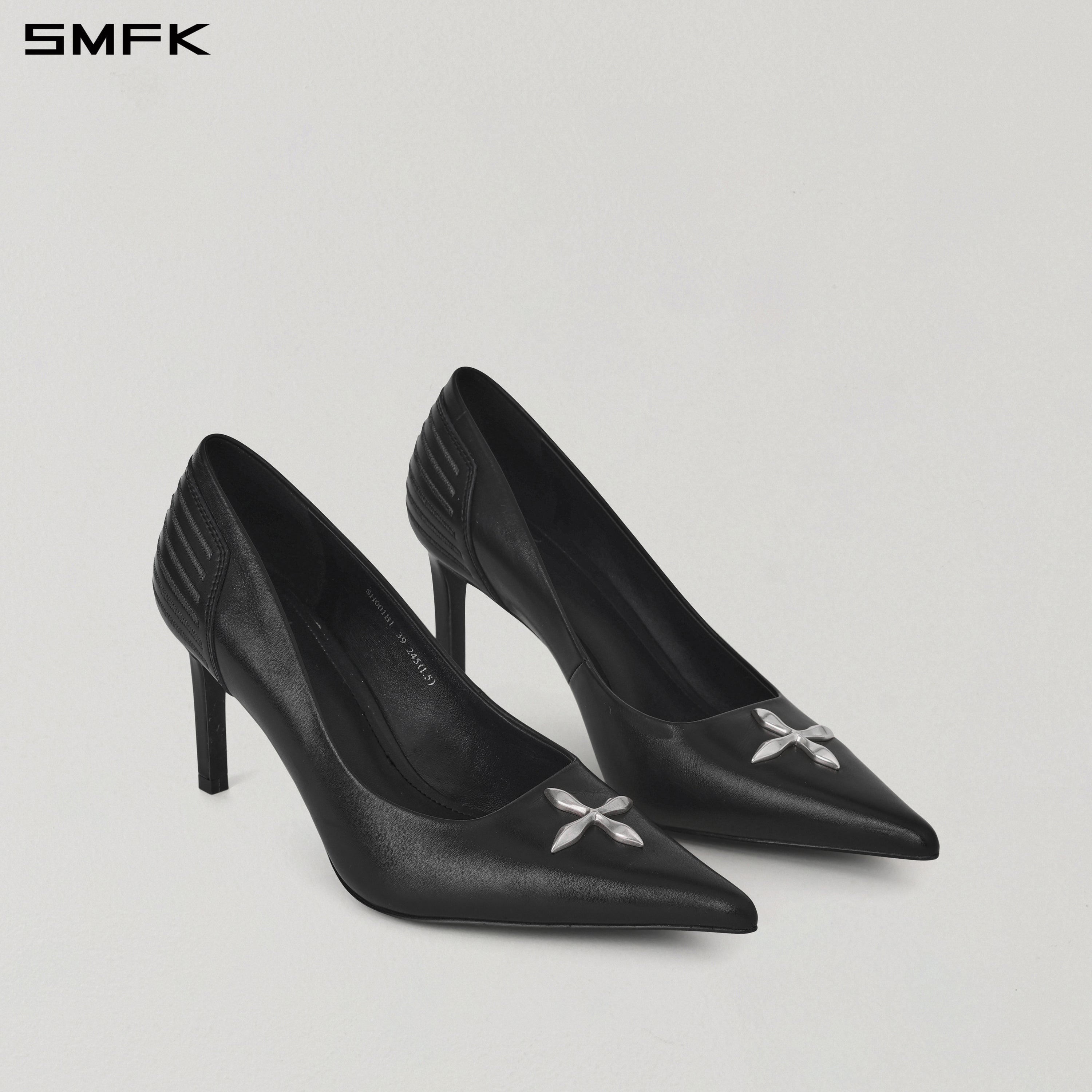 MIRAGE COMPASS HIGH HEELS/LEATHER-8cm WILD BLACK