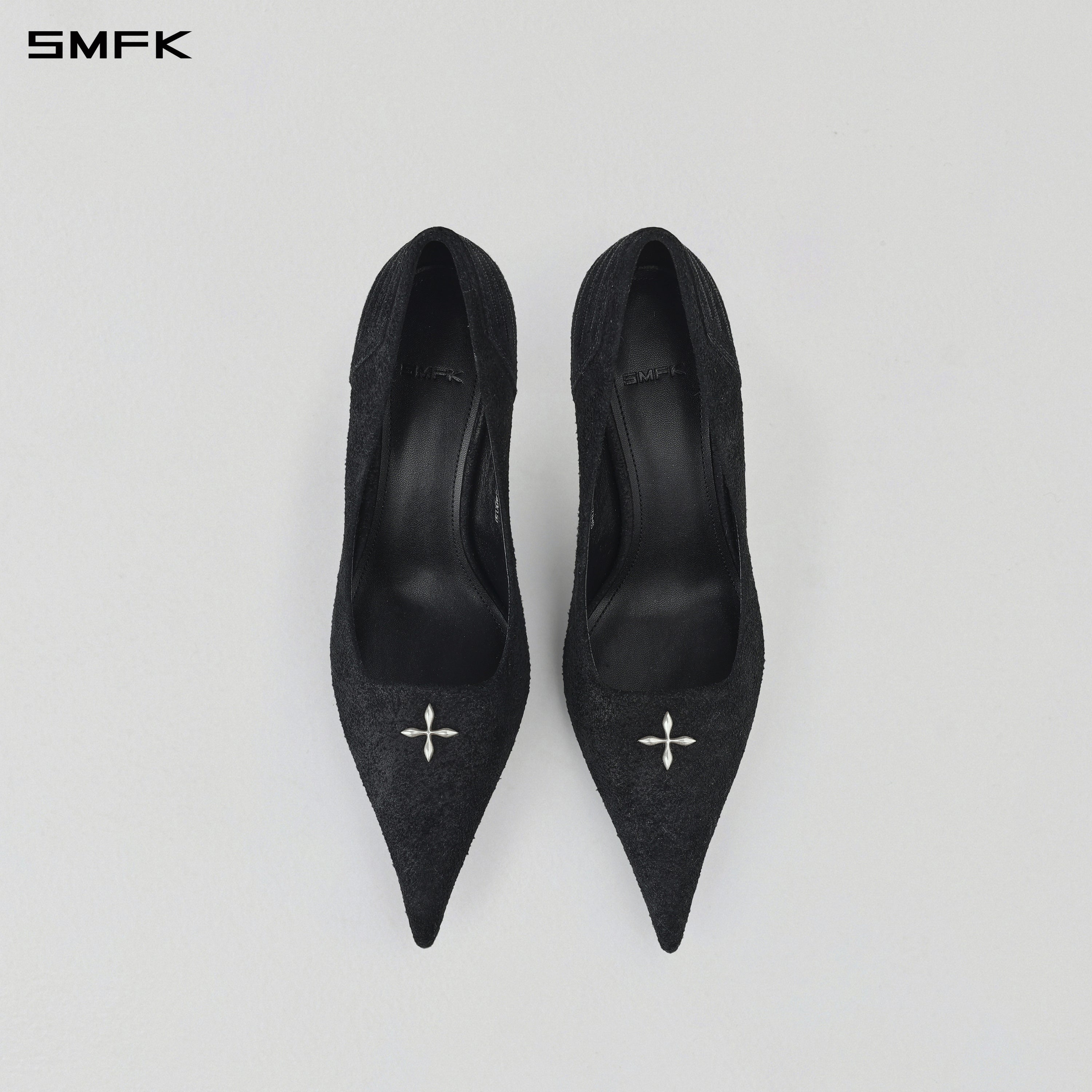 MIRAGE COMPASS HIGH HEELS/LEATHER-10cm WILD BLACK