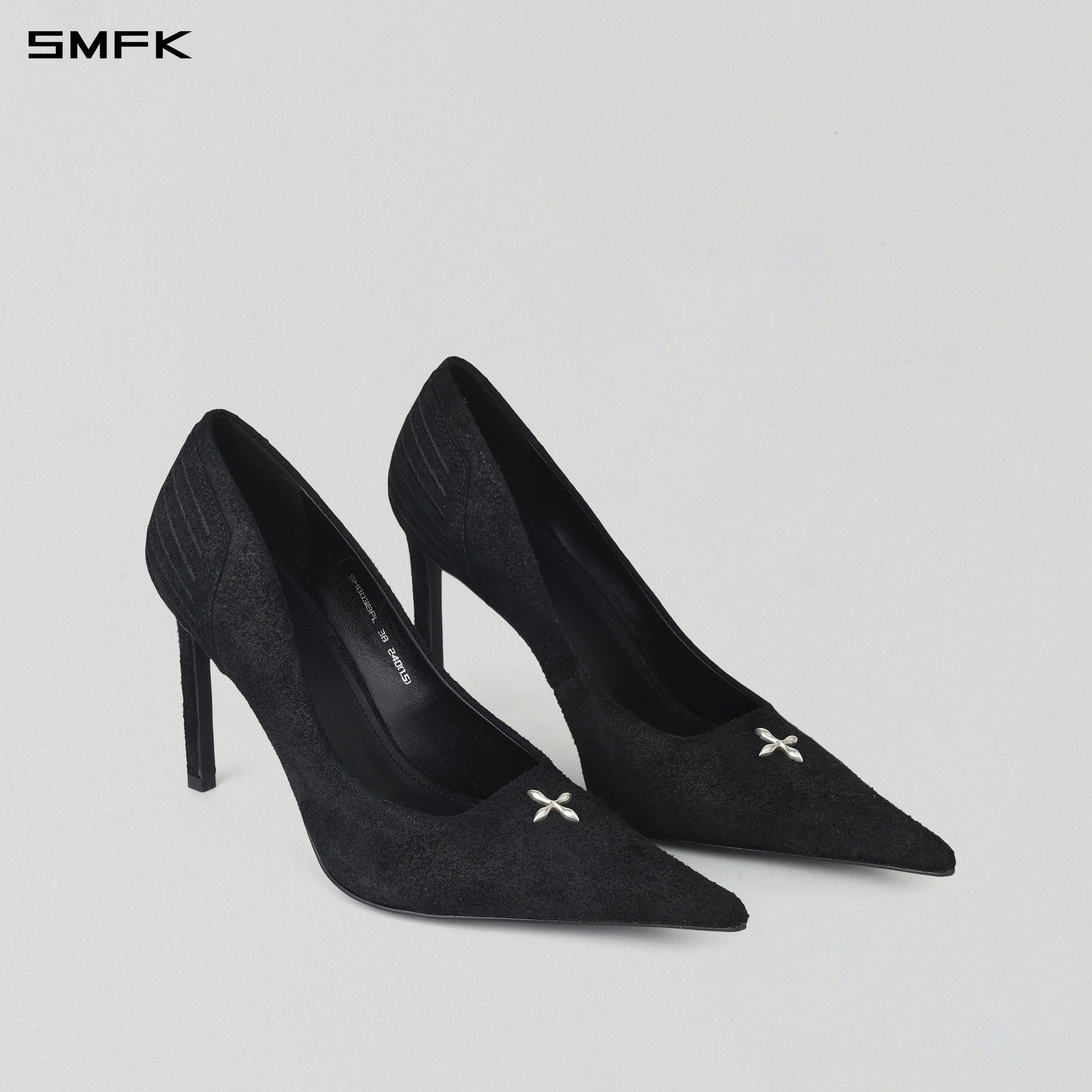 MIRAGE COMPASS HIGH HEELS/LEATHER-10cm WILD BLACK
