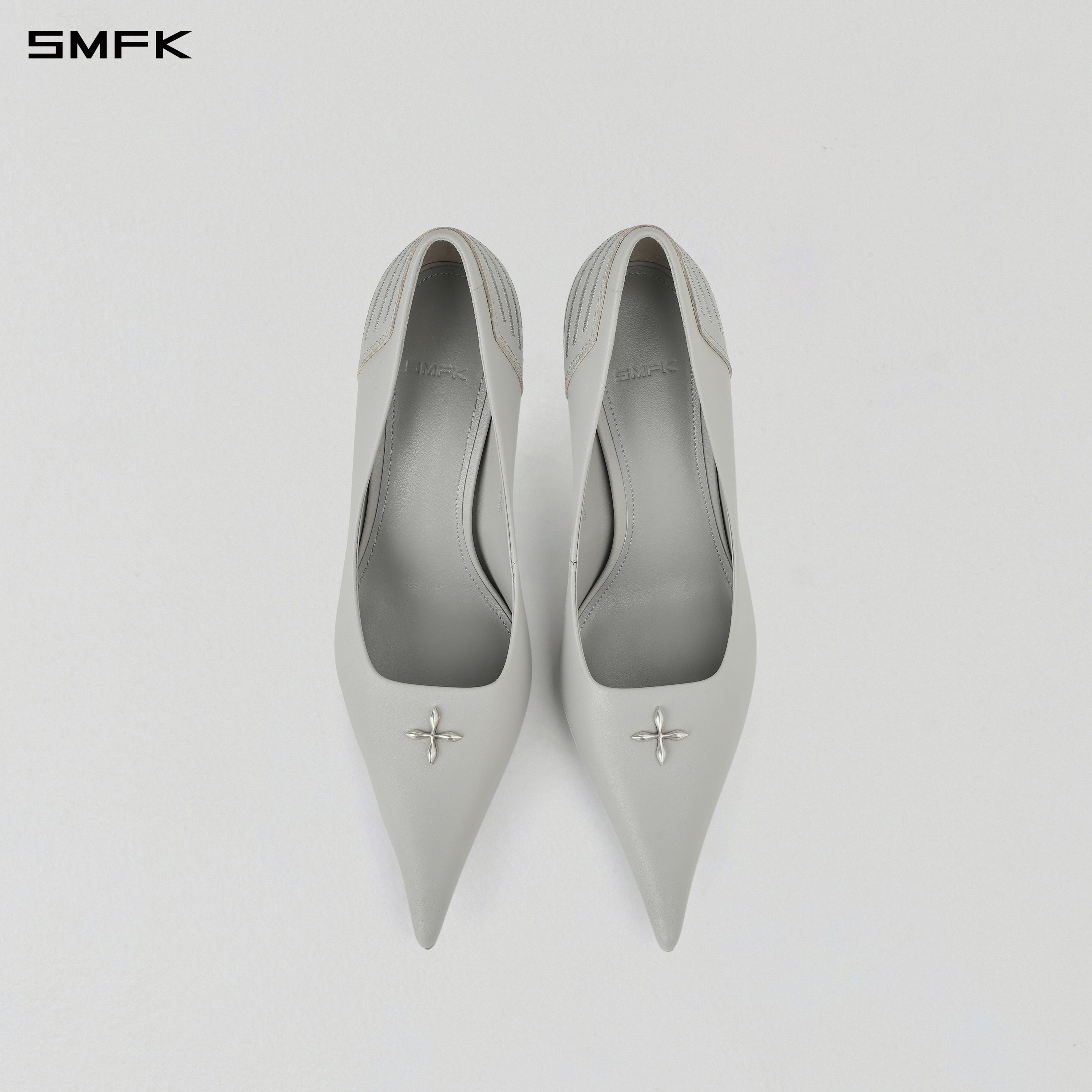 MIRAGE COMPASS HIGH HEELS/LEATHER-10cm GLACIER GREY