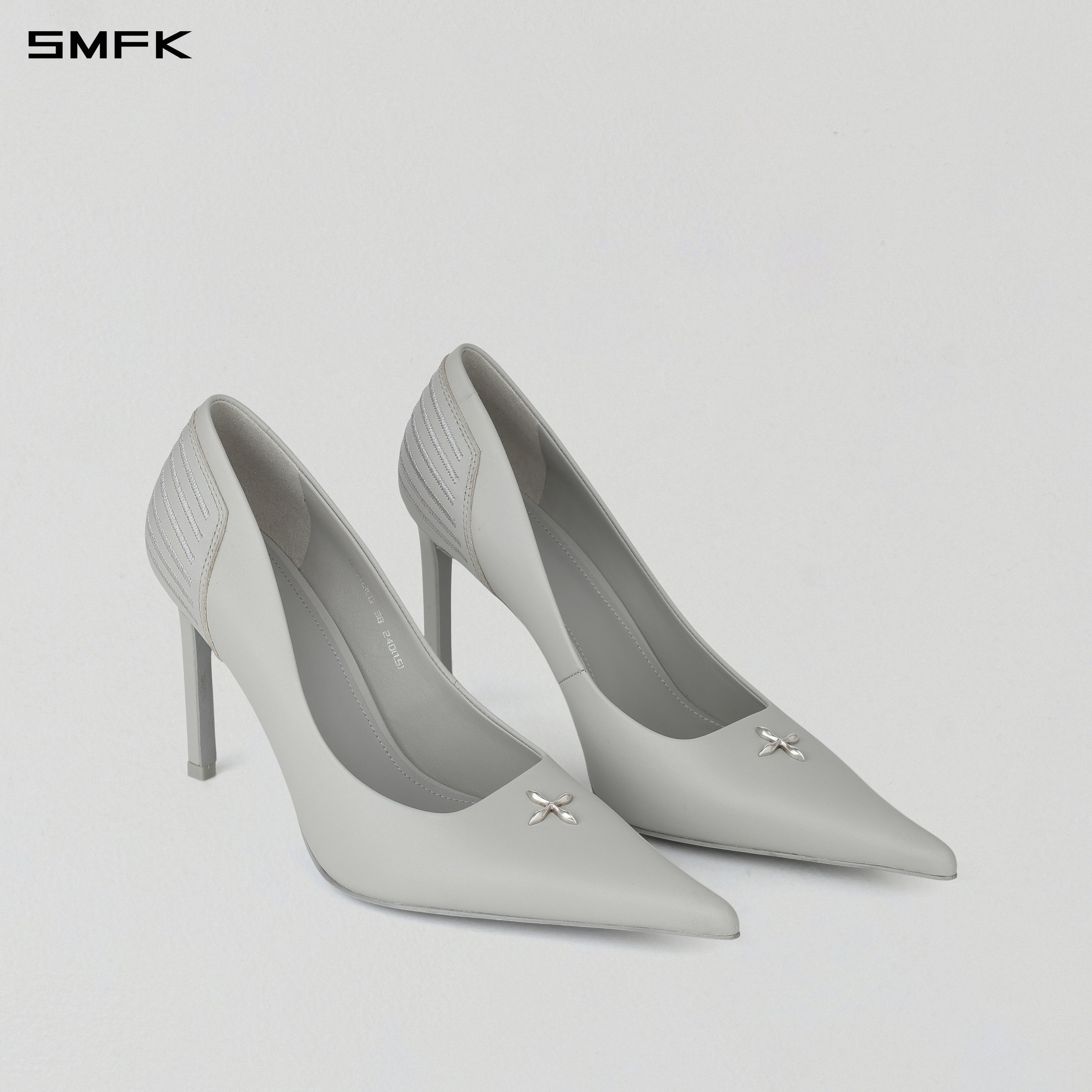 MIRAGE COMPASS HIGH HEELS/LEATHER-10cm GLACIER GREY