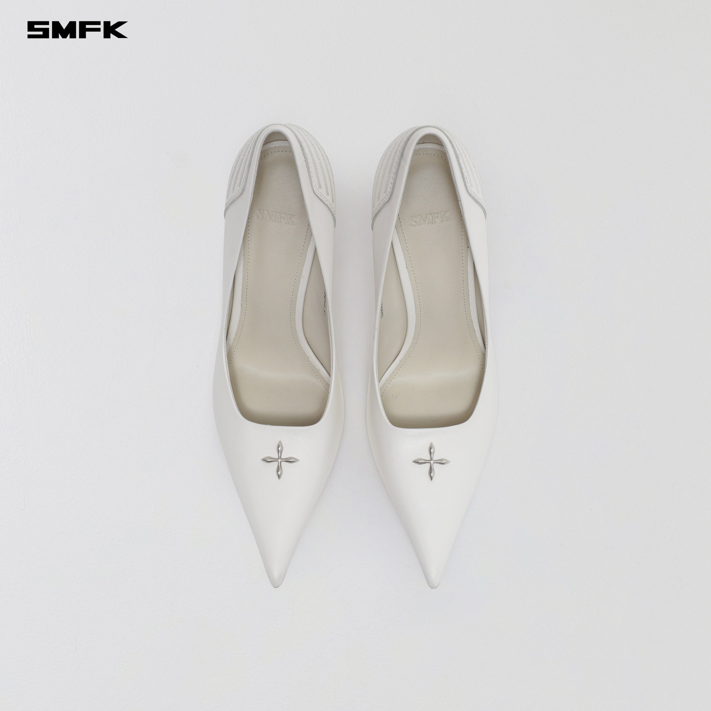 MIRAGE LEATHER HIGH HEELS/10cm CLOUD WHITE