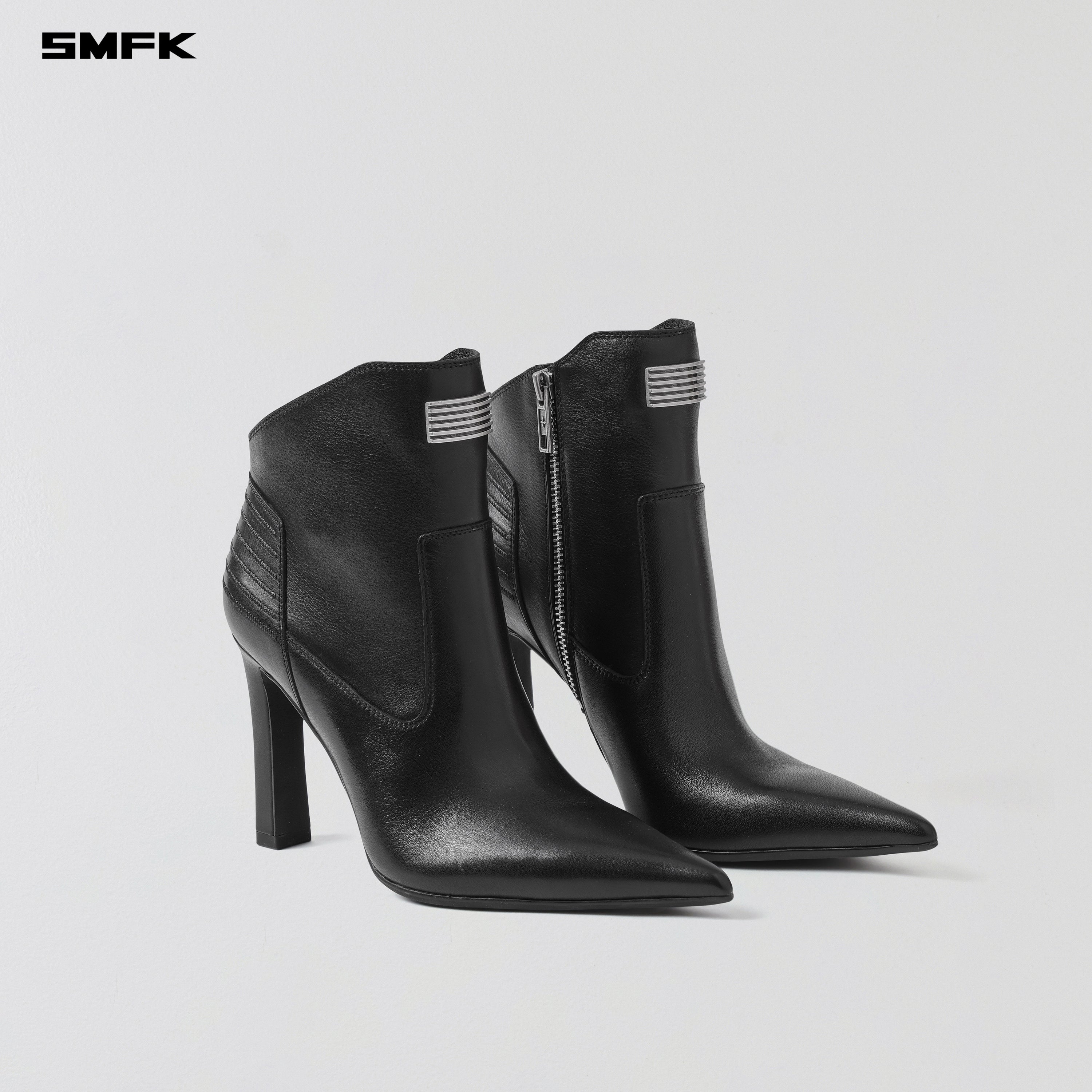 MIRAGE PRISM LEATHER HIGH HEEL BOOTS/10cm WILD BLACK