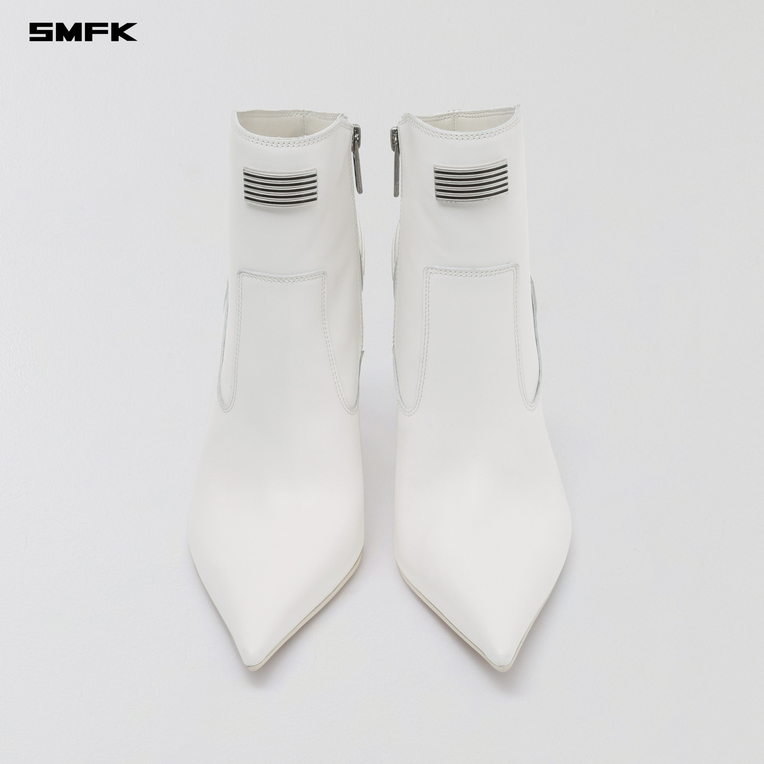 MIRAGE PRISM LEATHER HIGH HEEL BOOTS/10cm CLOUD WHITE