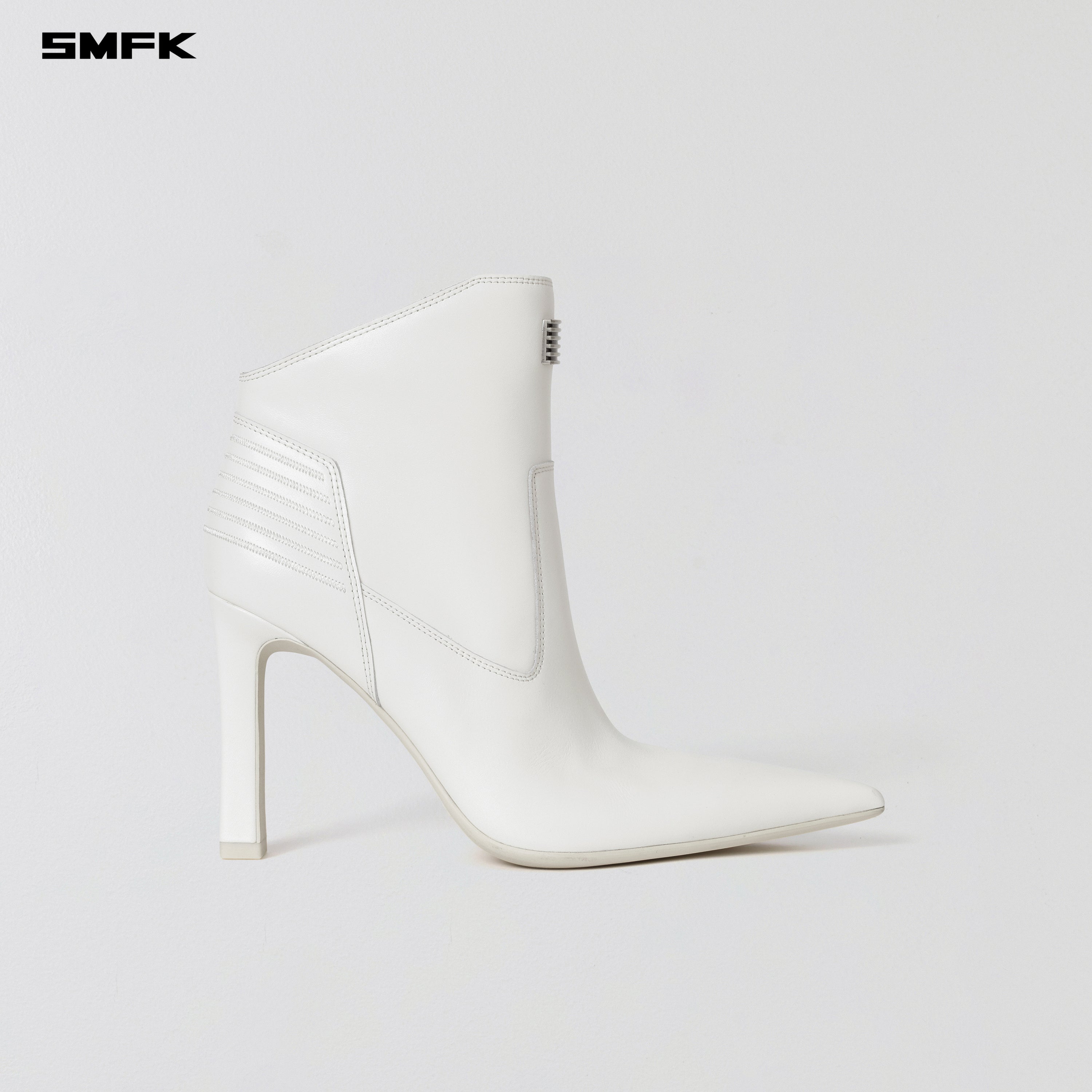 MIRAGE PRISM LEATHER HIGH HEEL BOOTS/10cm CLOUD WHITE