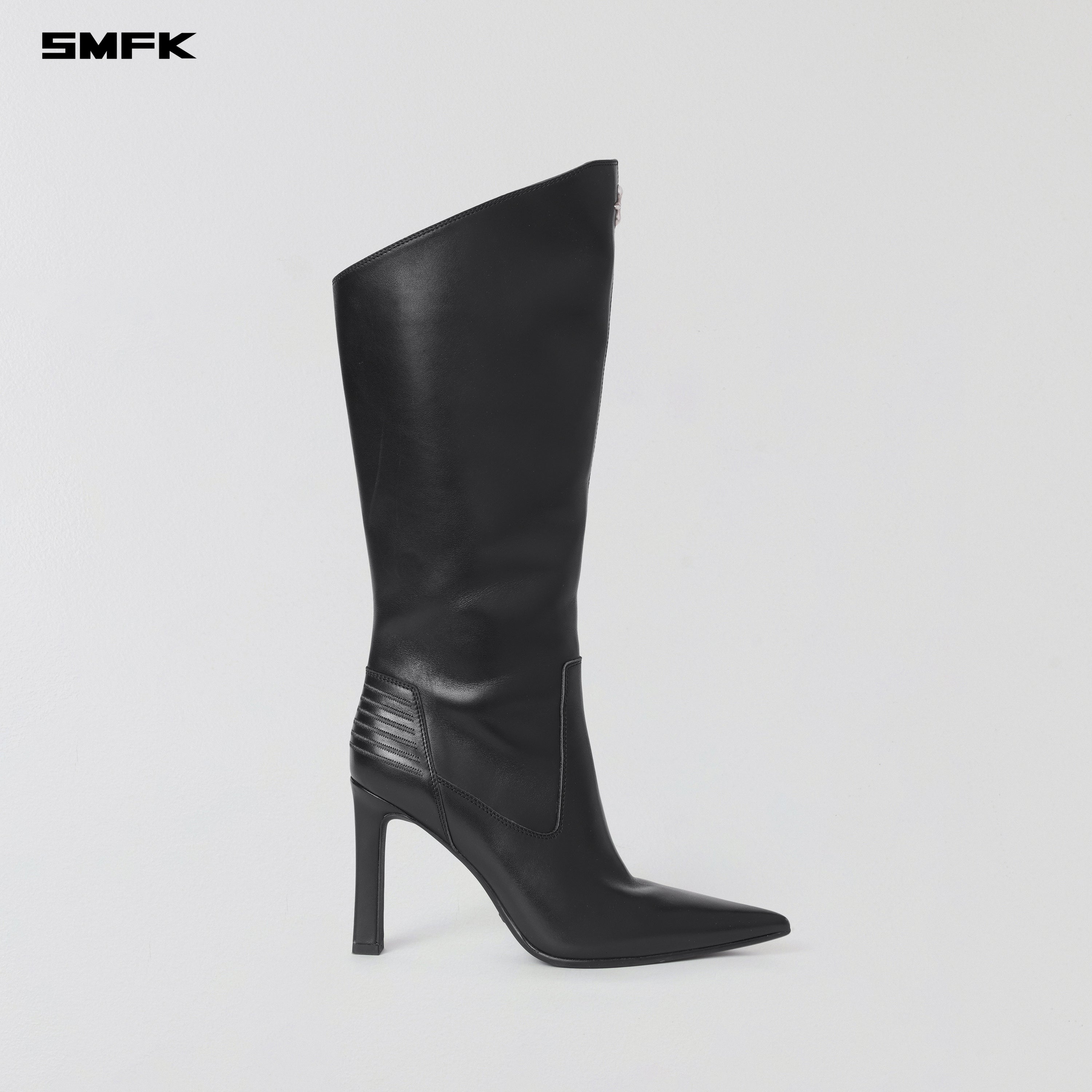 MIRAGE PRISM LEATHER HIGH HEEL HIGH BOOTS/10cm WILD BLACK