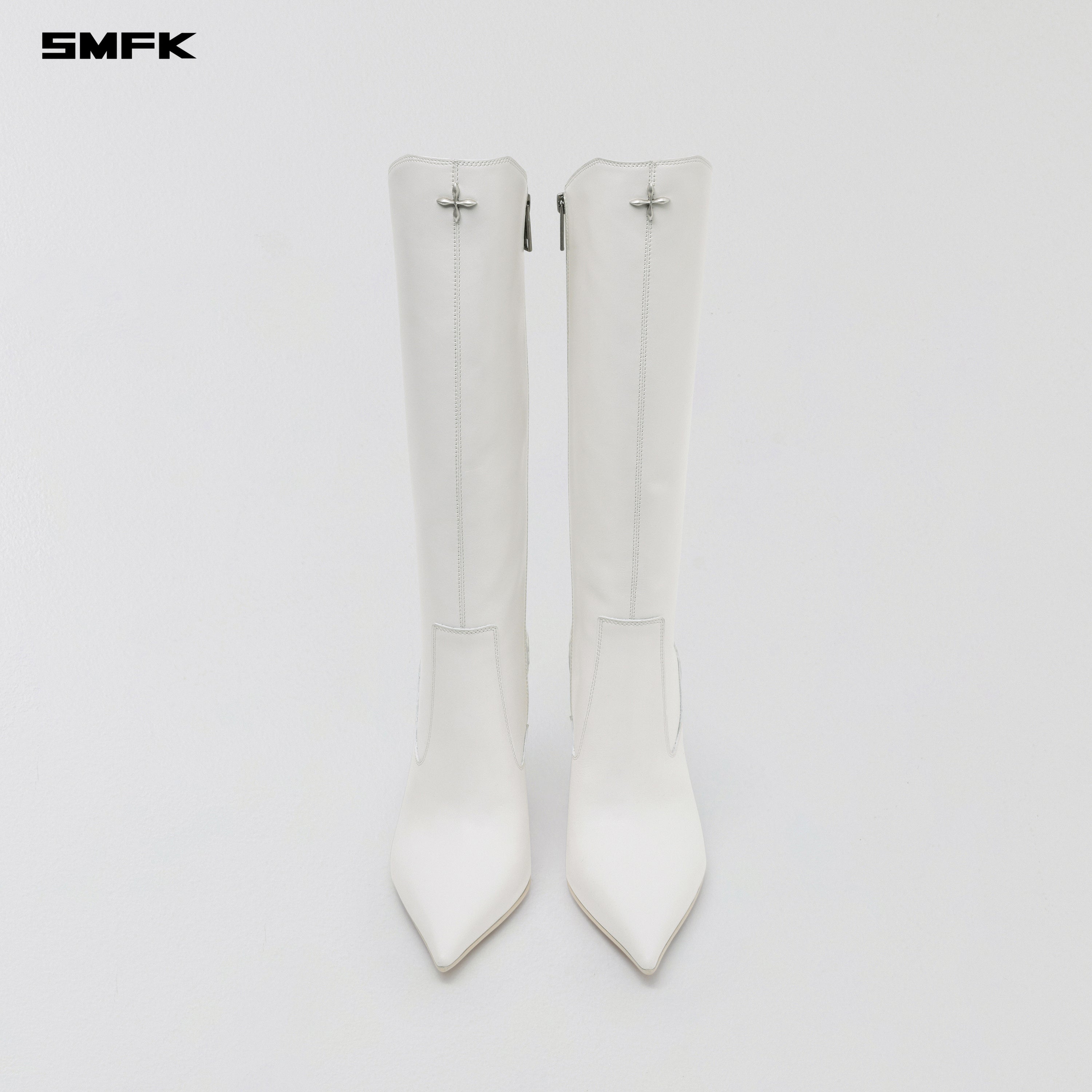 MIRAGE PRISM LEATHER HIGH HEEL HIGH BOOTS/10cm CLOUD WHITE