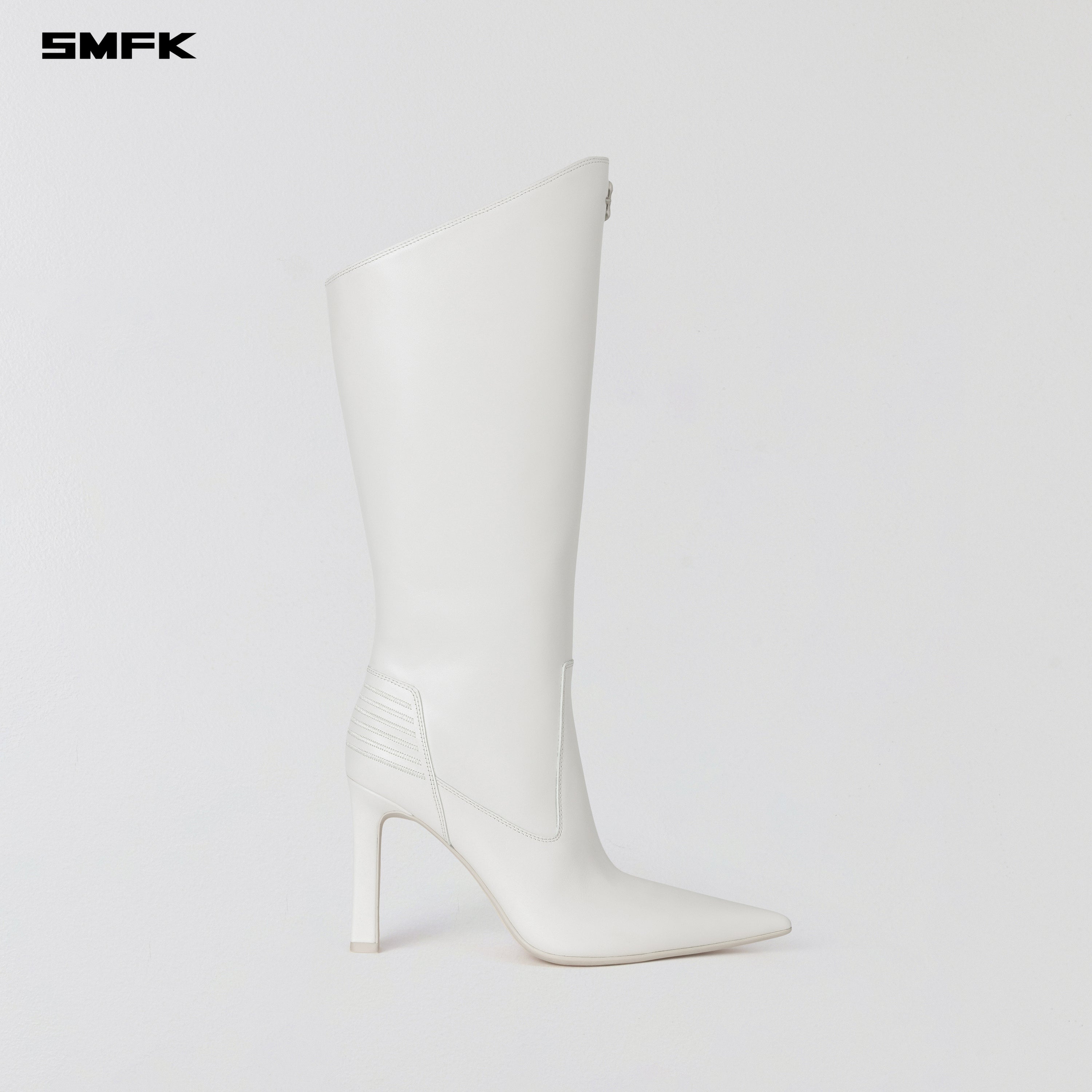 MIRAGE PRISM LEATHER HIGH HEEL HIGH BOOTS/10cm CLOUD WHITE
