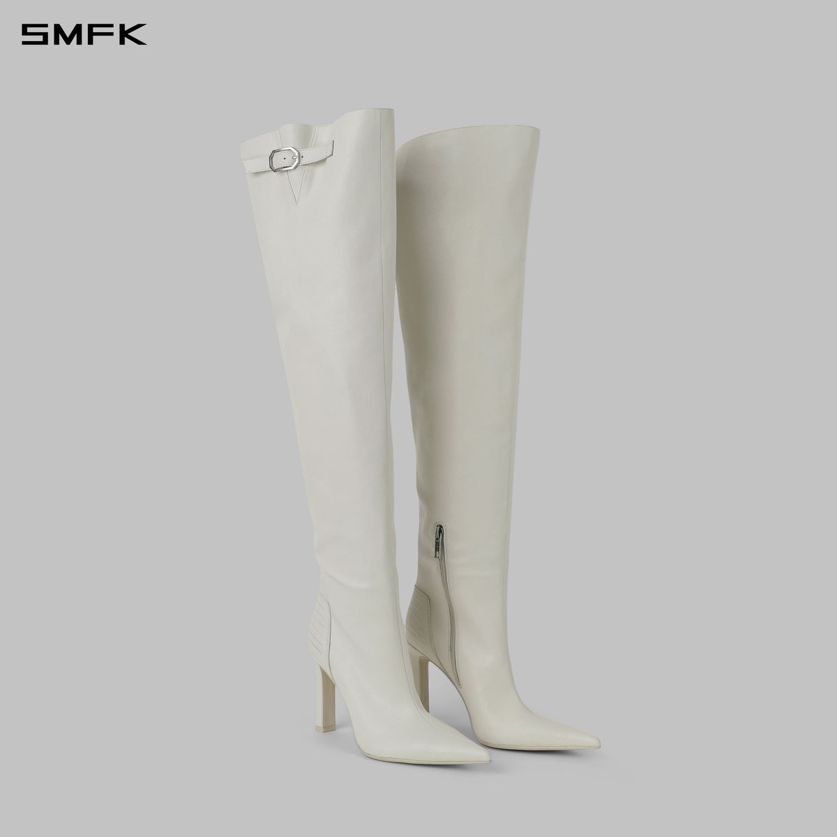PERMANENT MUSE HIGH HEEL LOOSE BOOTS/10cm/W CLOUD WHITE