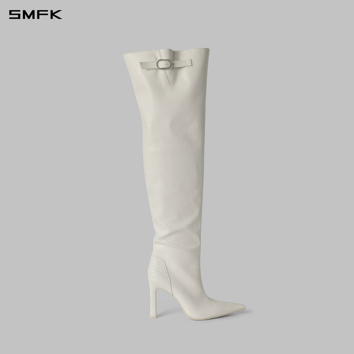 PERMANENT MUSE HIGH HEEL LOOSE BOOTS/10cm/W CLOUD WHITE