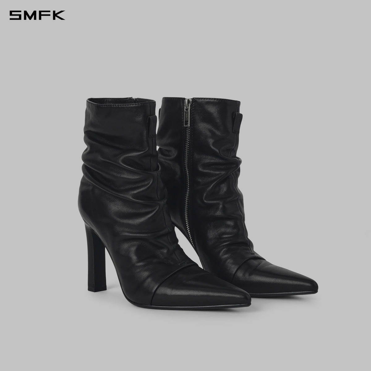WIZARD MID-TOP HIGH HEEL BOOTS/CALF/W WILD BLACK