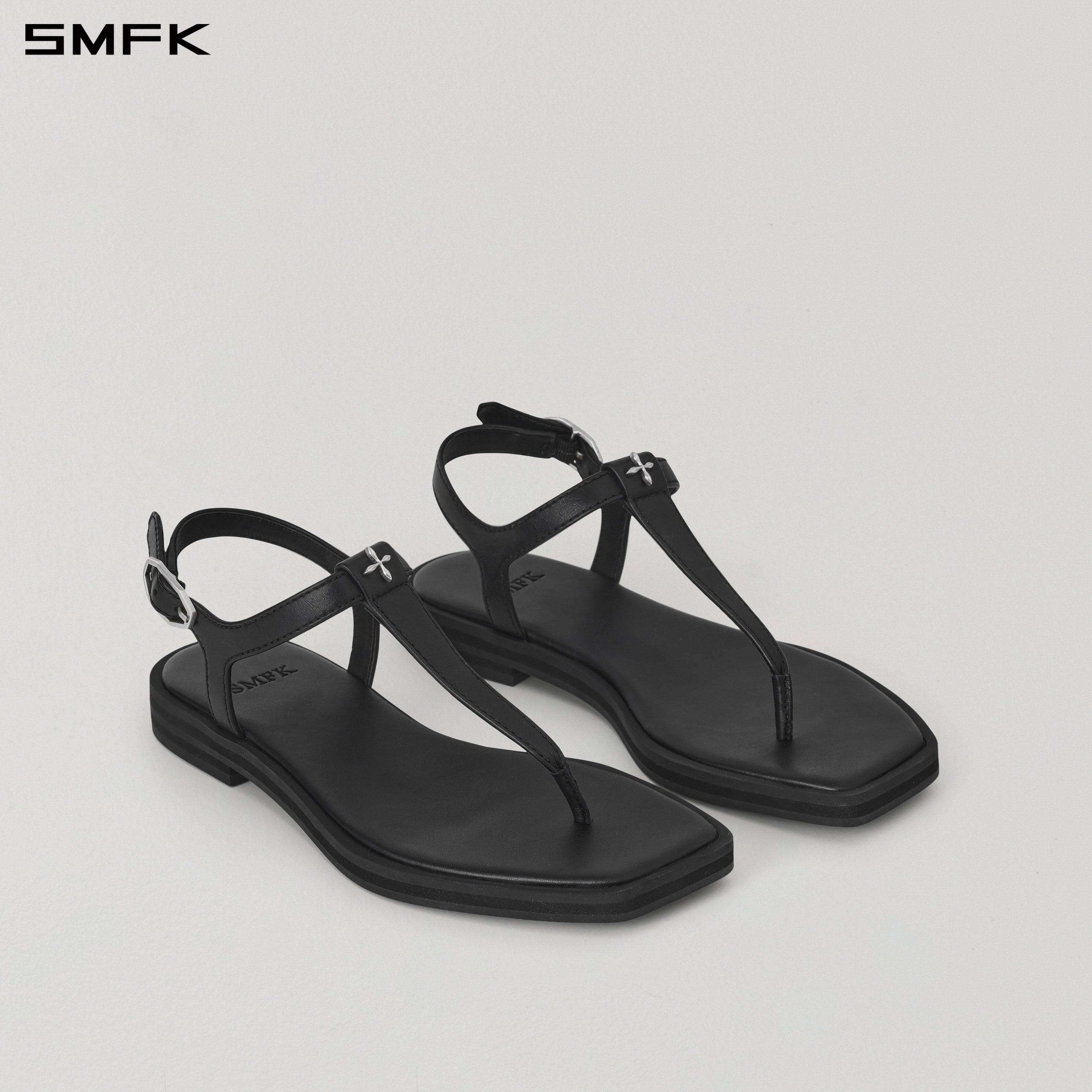 MIRAGE PRISM CLASSICAL LEATHER SANDAL/CALF WILD BLACK