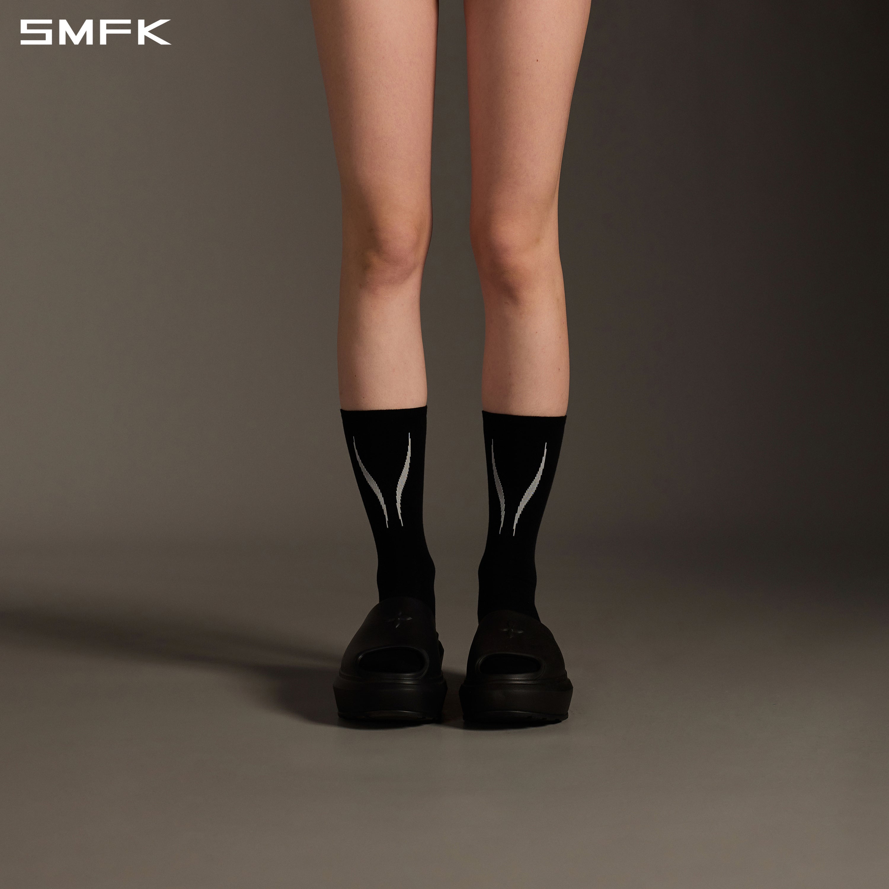 MIRAGE GENE CREW SOCKS/LONG-STAPLE COTTON+LYCRA WILD BLACK (2 Pairs)